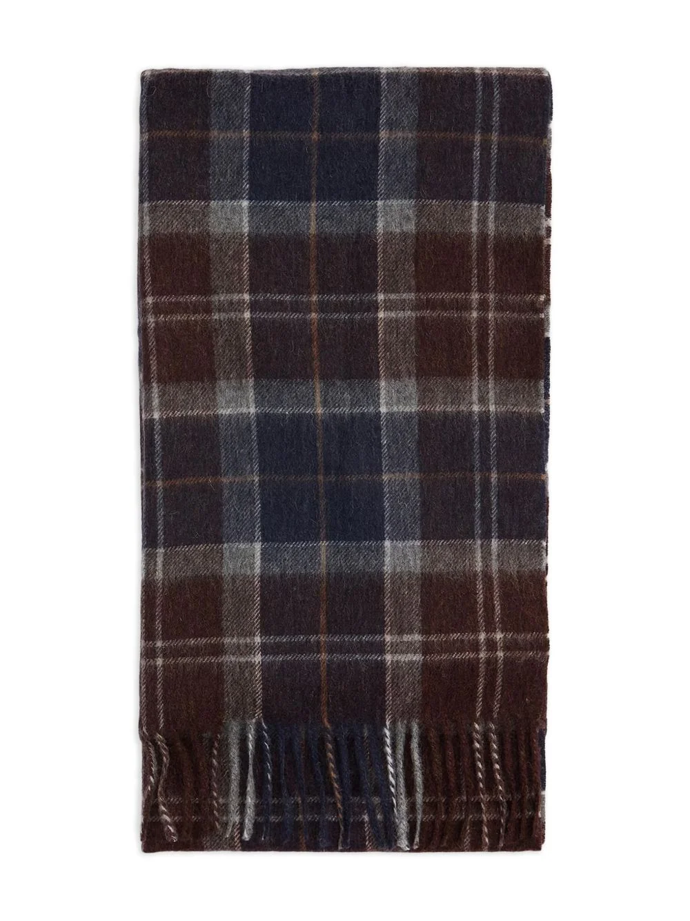 tartan fringed scarf - 1