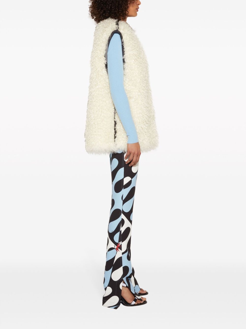 Iride-print faux-shearling gilet - 3