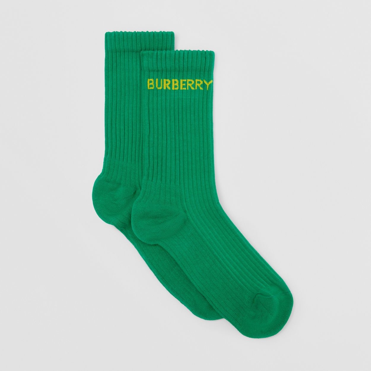 Logo Intarsia Technical Stretch Cotton Socks - 3