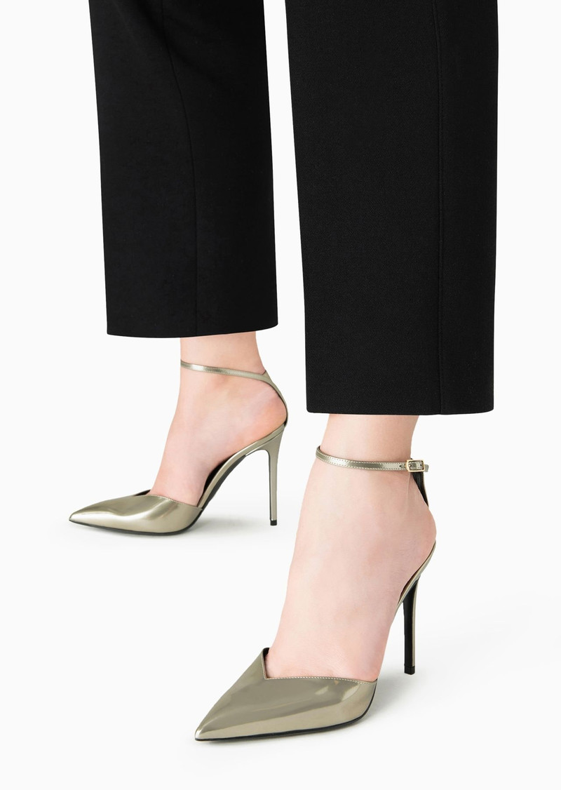 Metallic patent leather court shoes 6