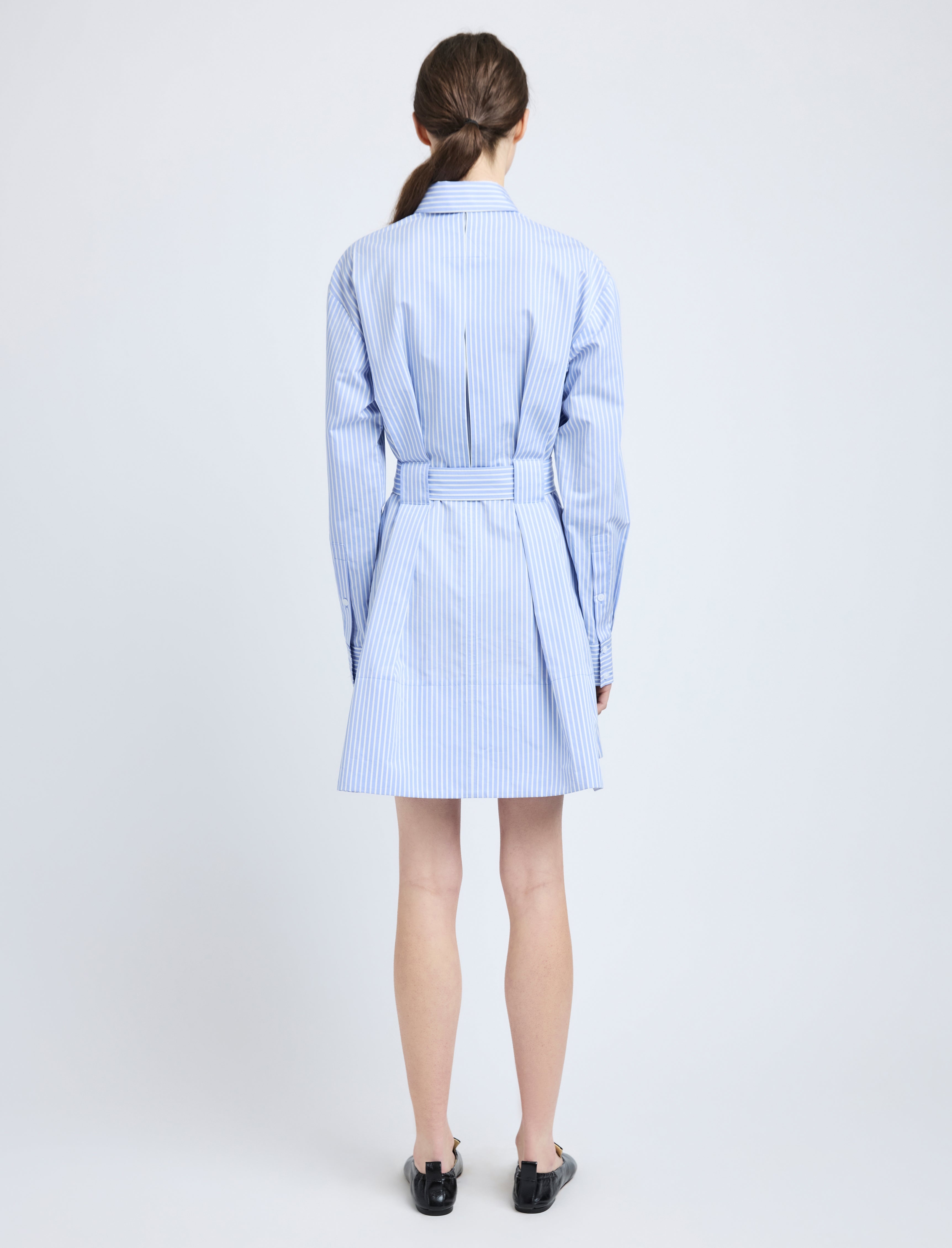 Viola Dress in Stripe Cotton Silk Poplin - 4