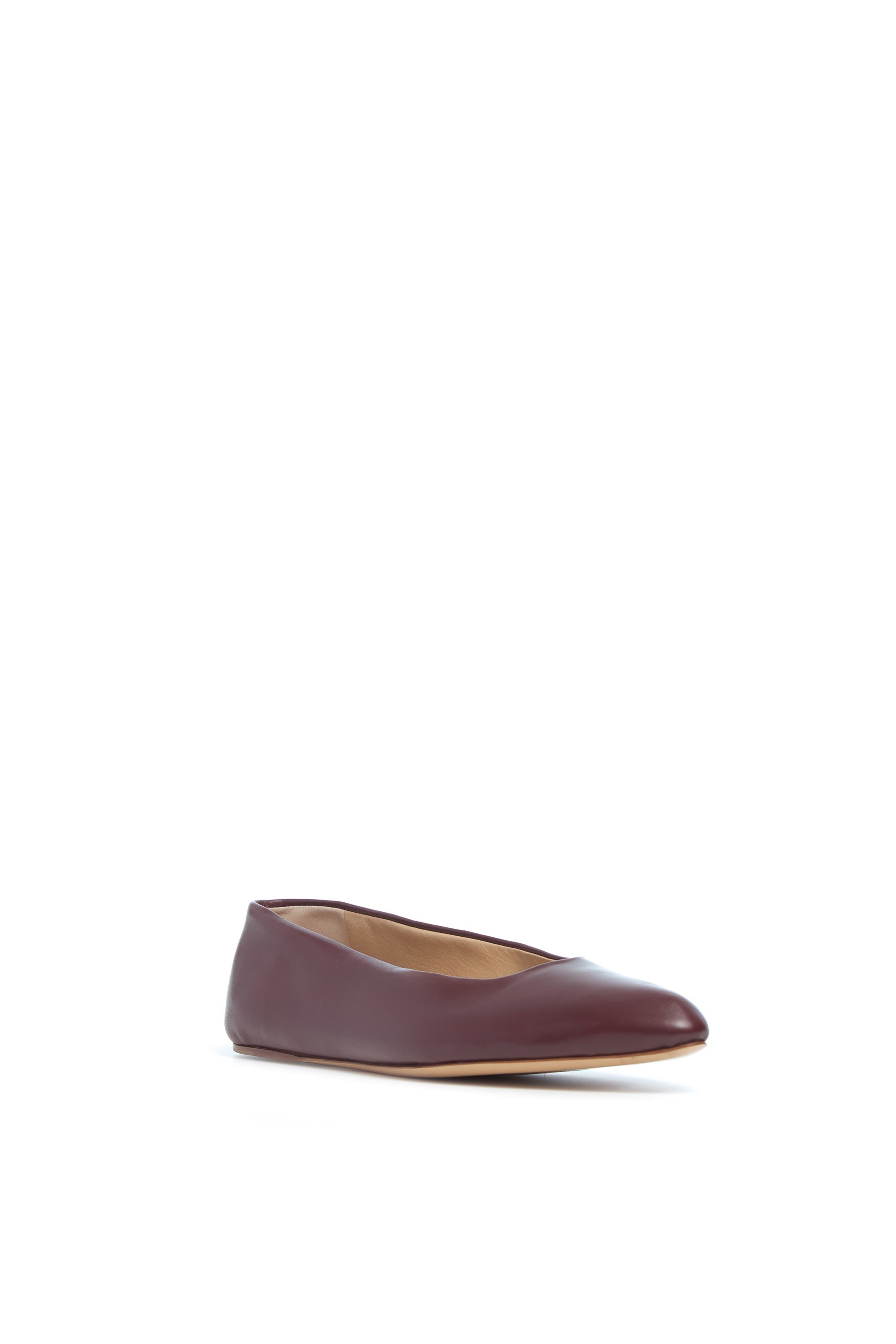 Andre Ballerina Flat Shoe in Bordeaux Leather - 2