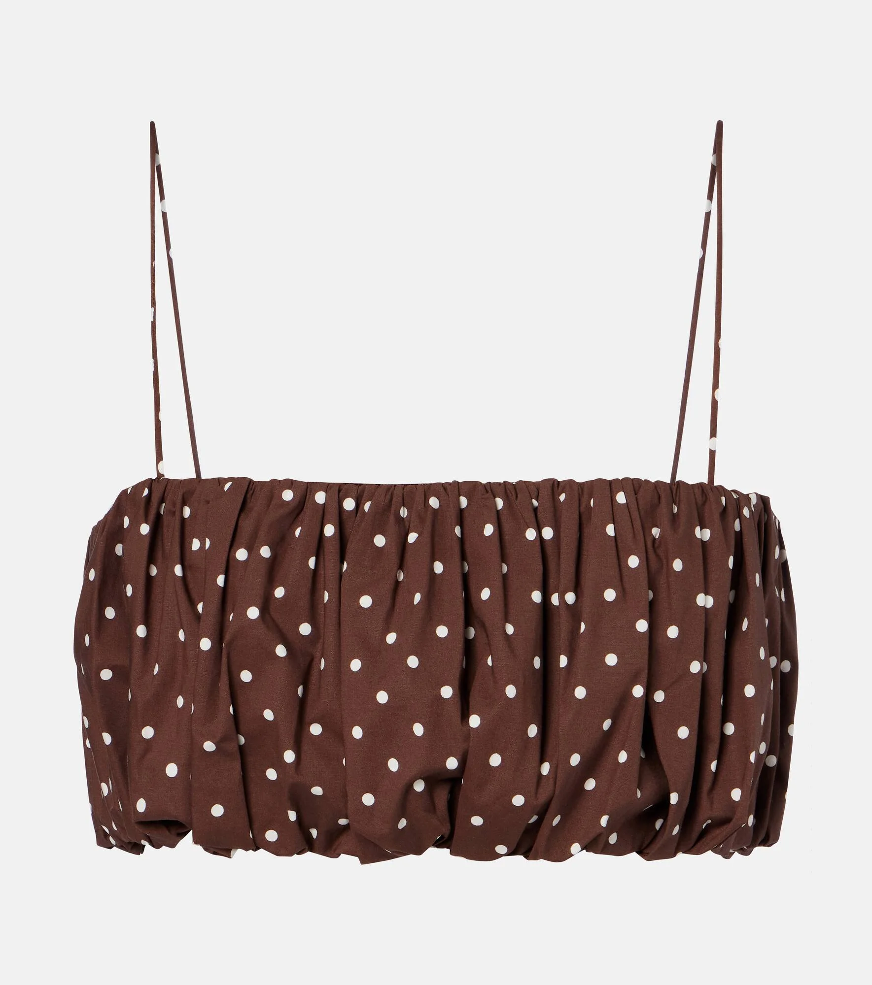 Polka-dot cotton-blend crop top - 1