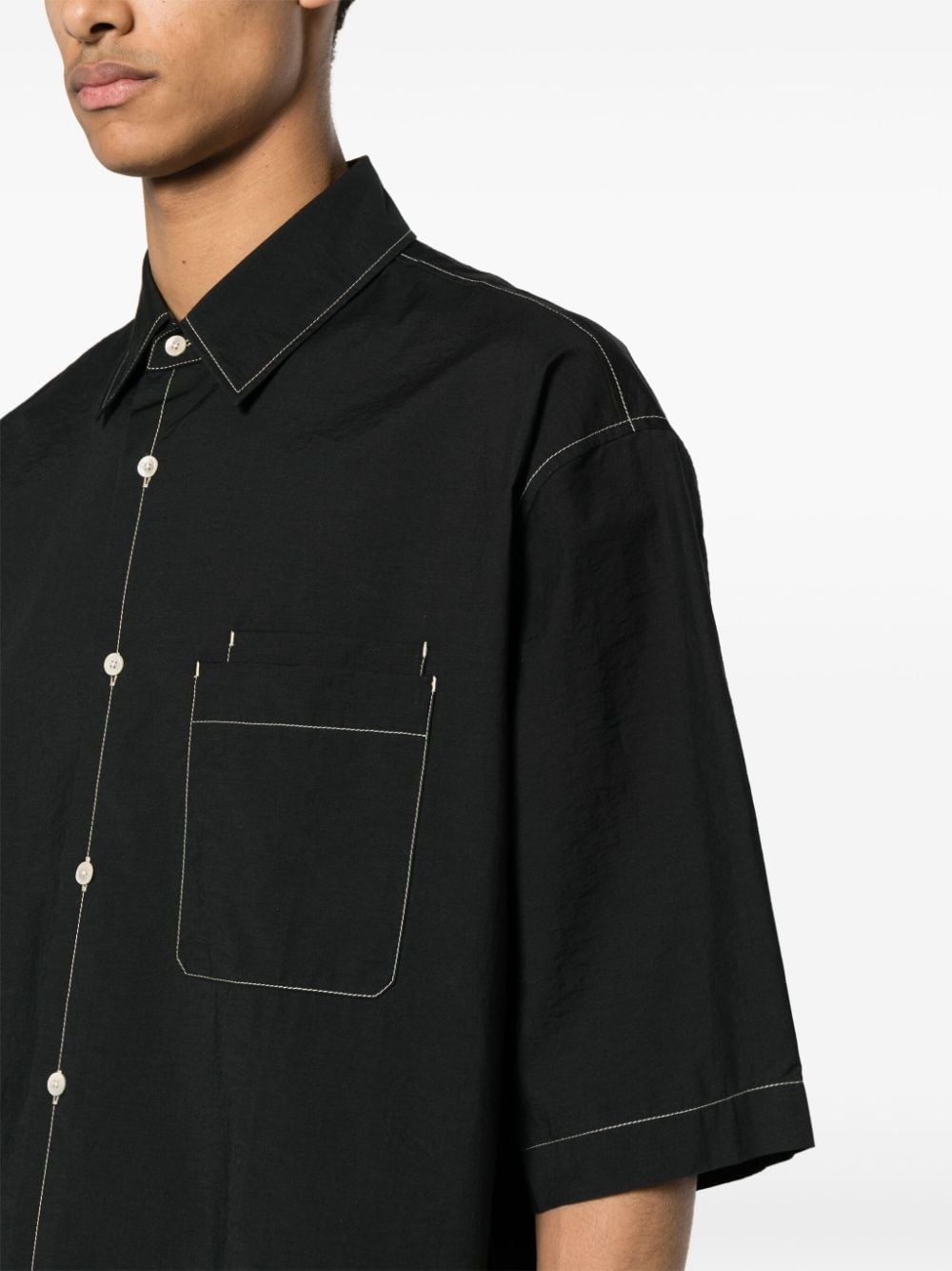 contrast-stitching shirt - 5