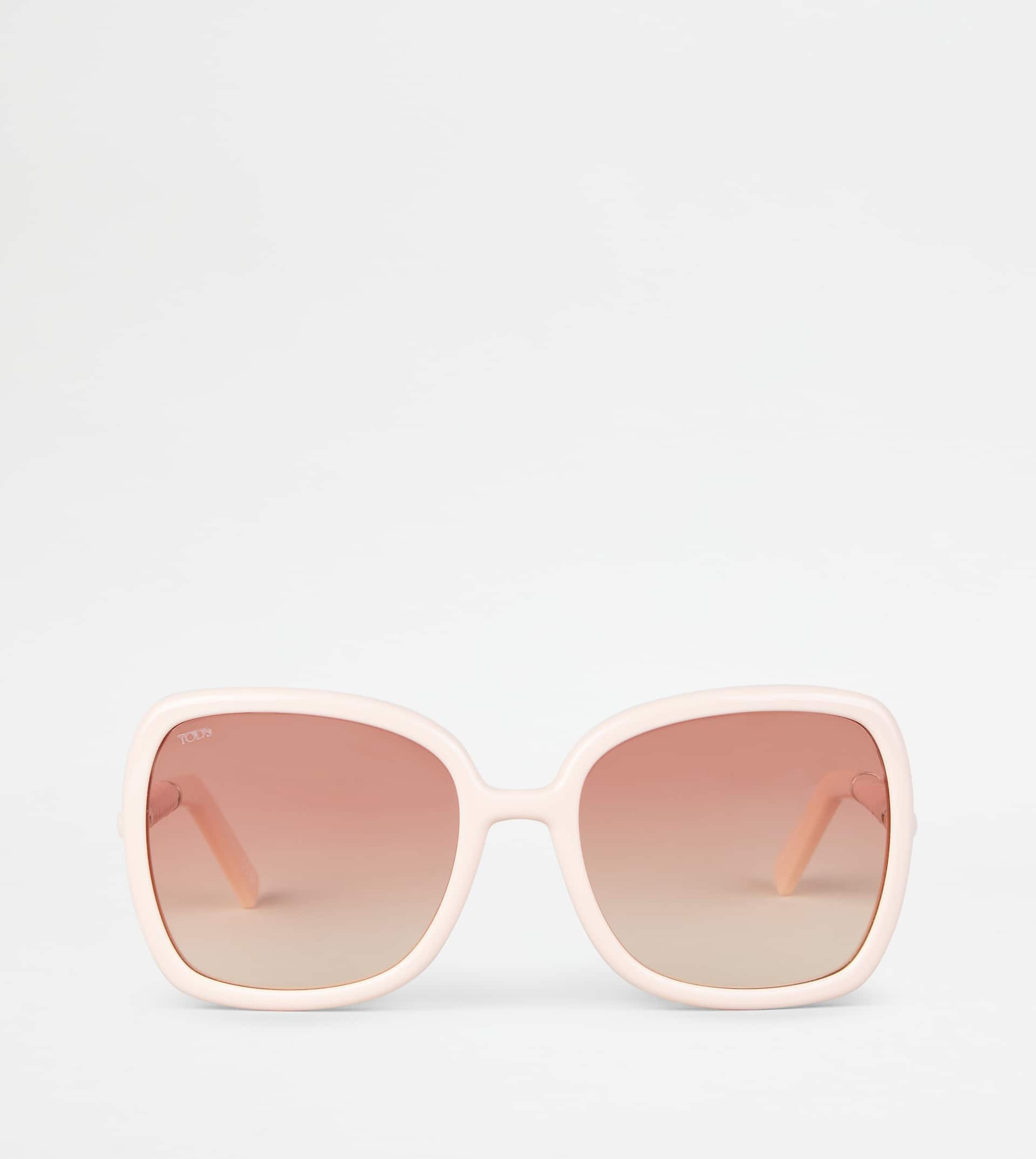 SUNGLASSES WITH TEMPLE IN LEATHER - PINK - 1