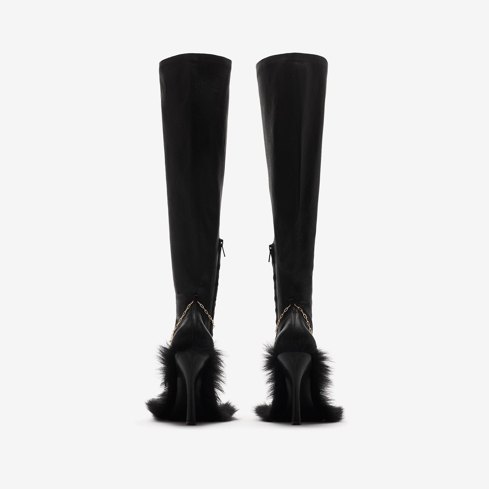 Leather Slinky Legging High Boots - 4