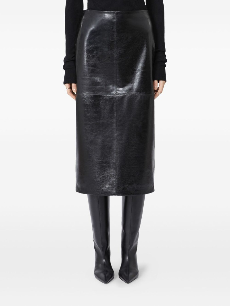 Max Mara panelled leather skirt outlook