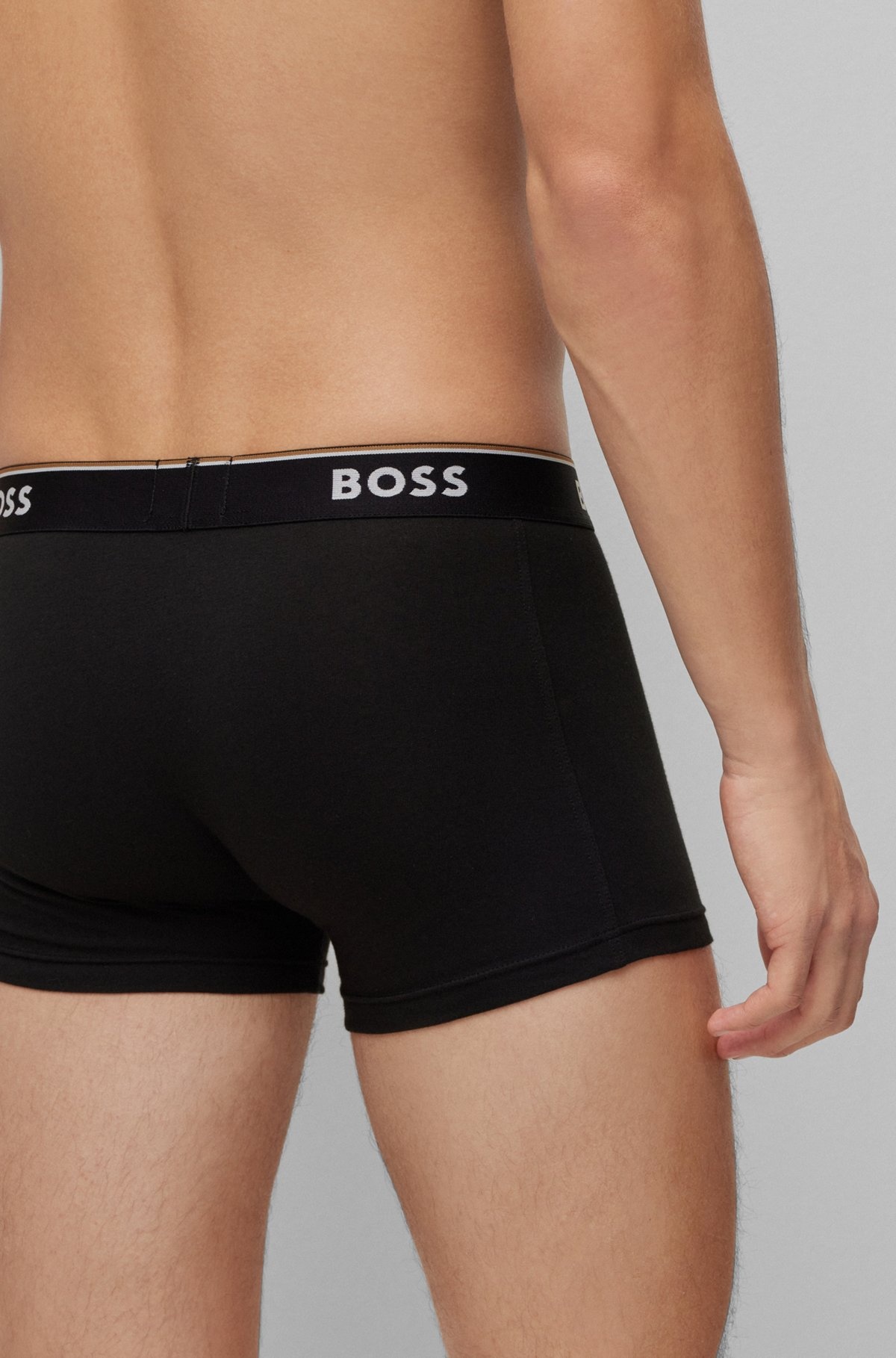 THREE-PACK OF STRETCH-COTTON TRUNKS WITH LOGO WAISTBANDS - 5