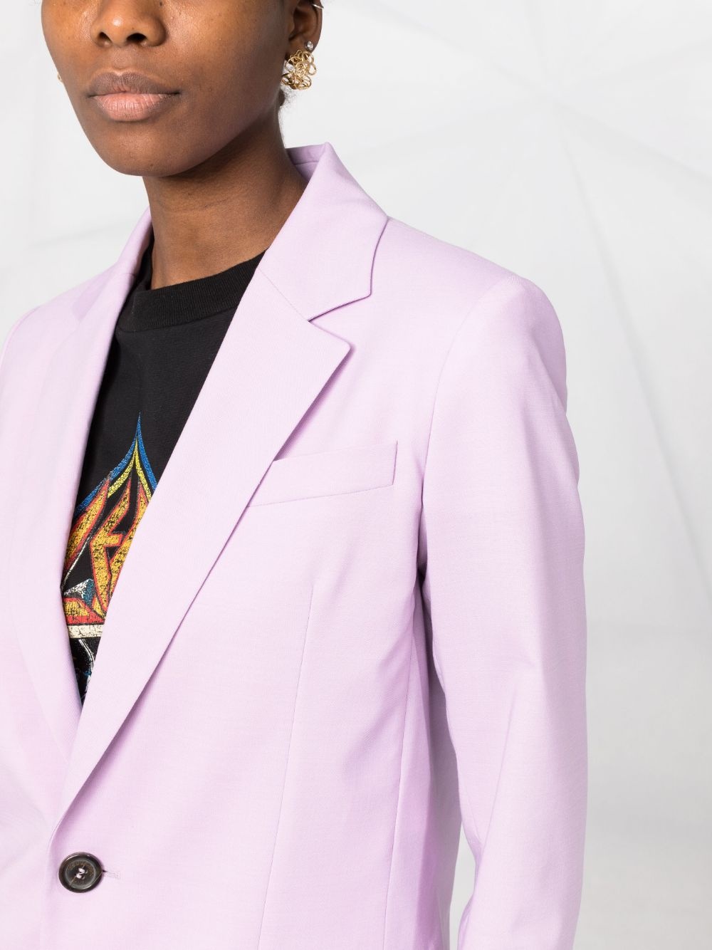 notched-lapel single-breasted blazer - 5
