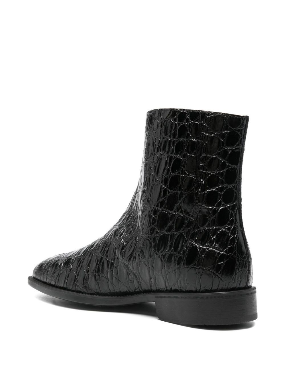 embossed zip boots - 3