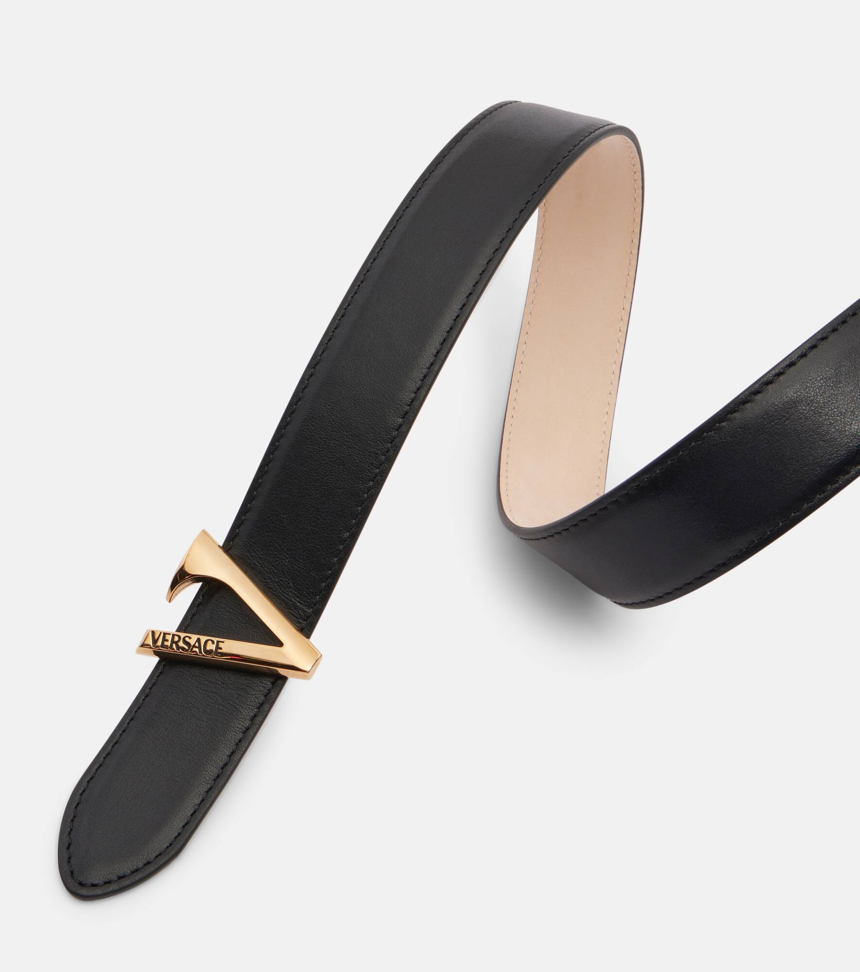 Logo leather belt - 3