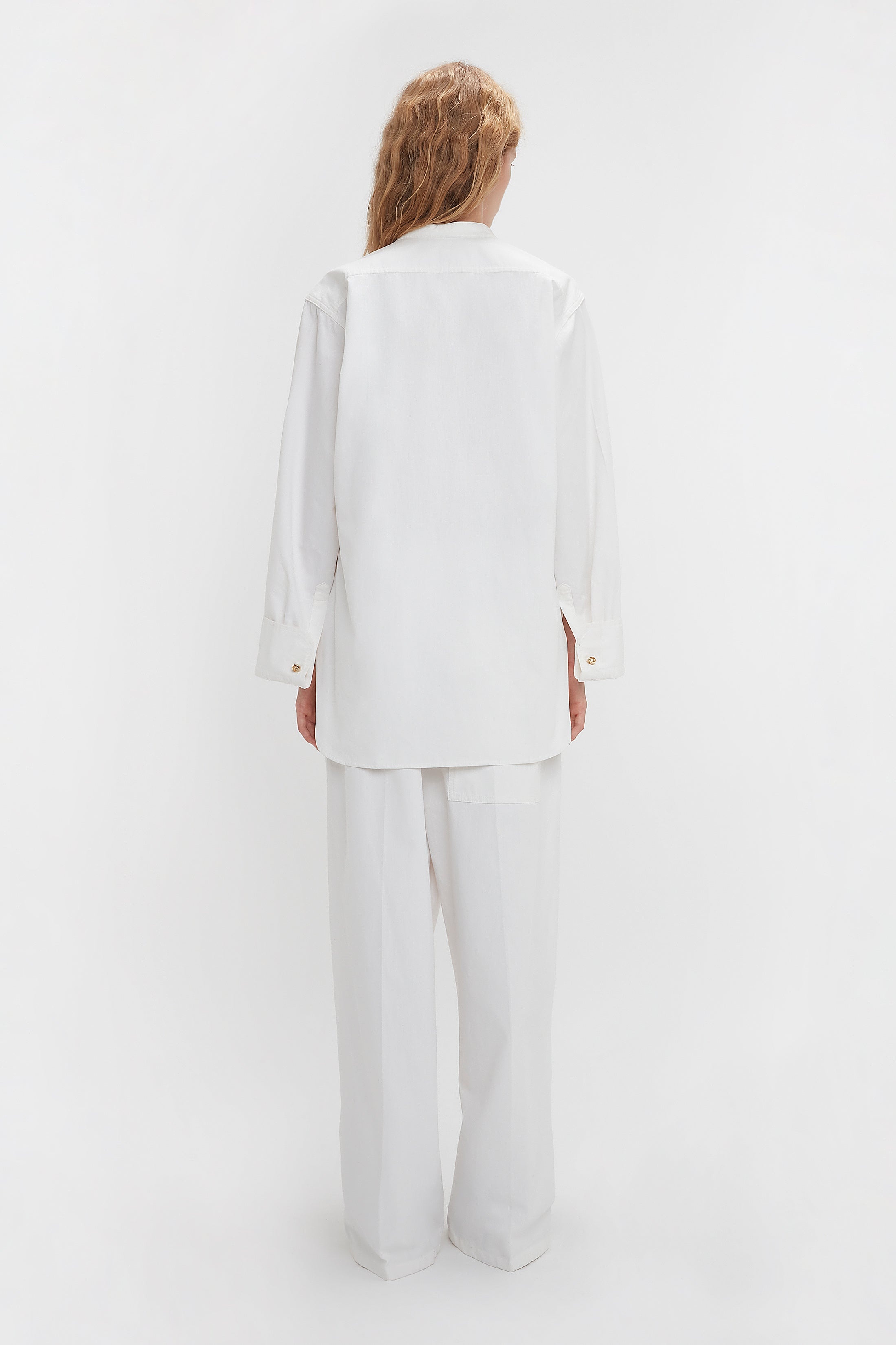Bib-Front Tuxedo Shirt In Washed White - 4