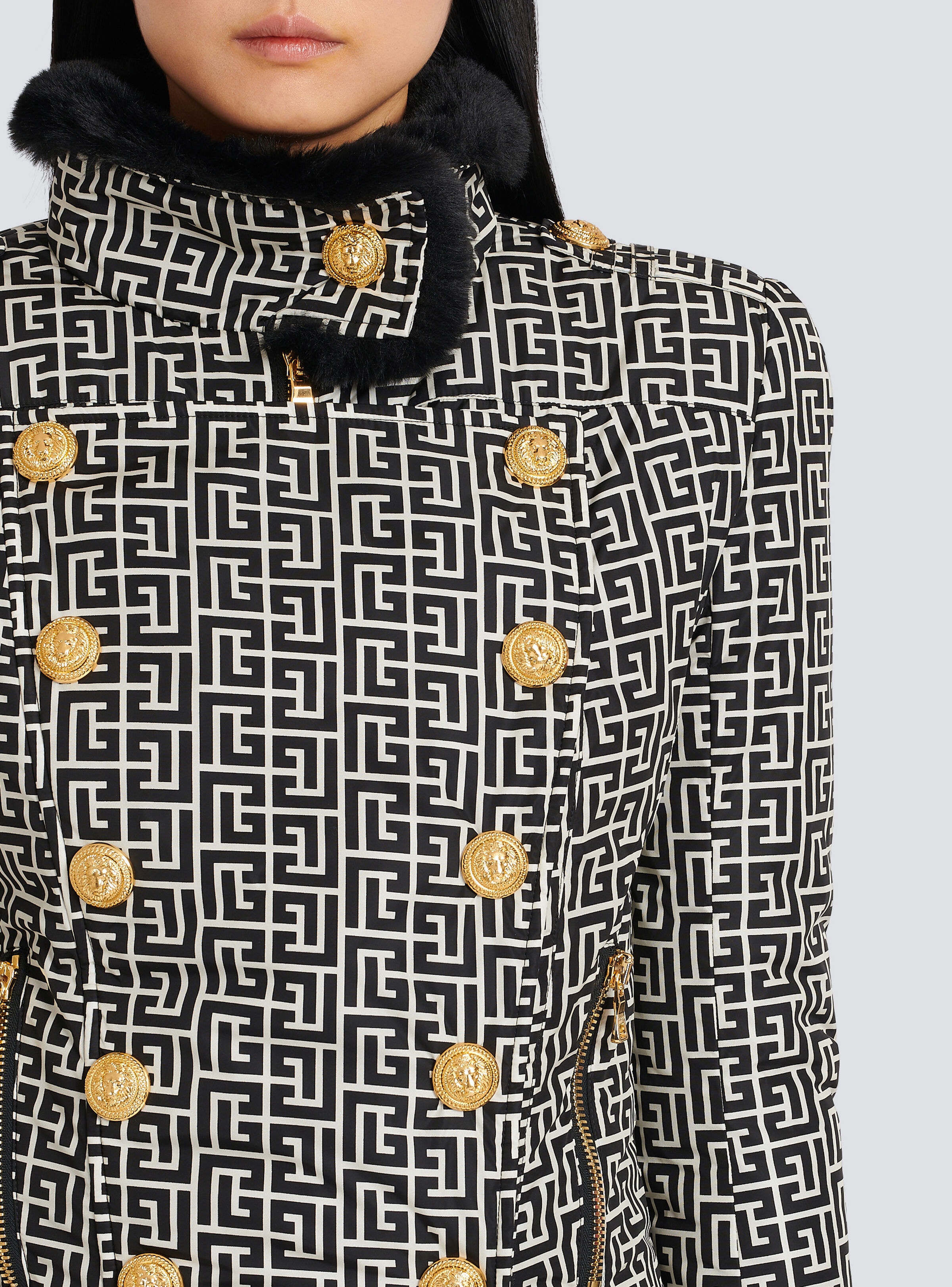 Balmain monogram print jacket - 7