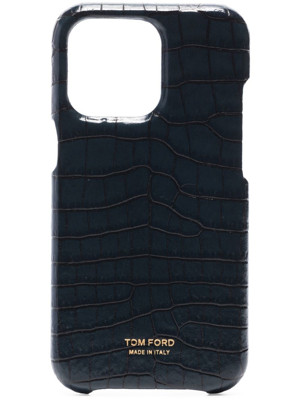 crocodile-embossed leather iPhone 13 case - 1