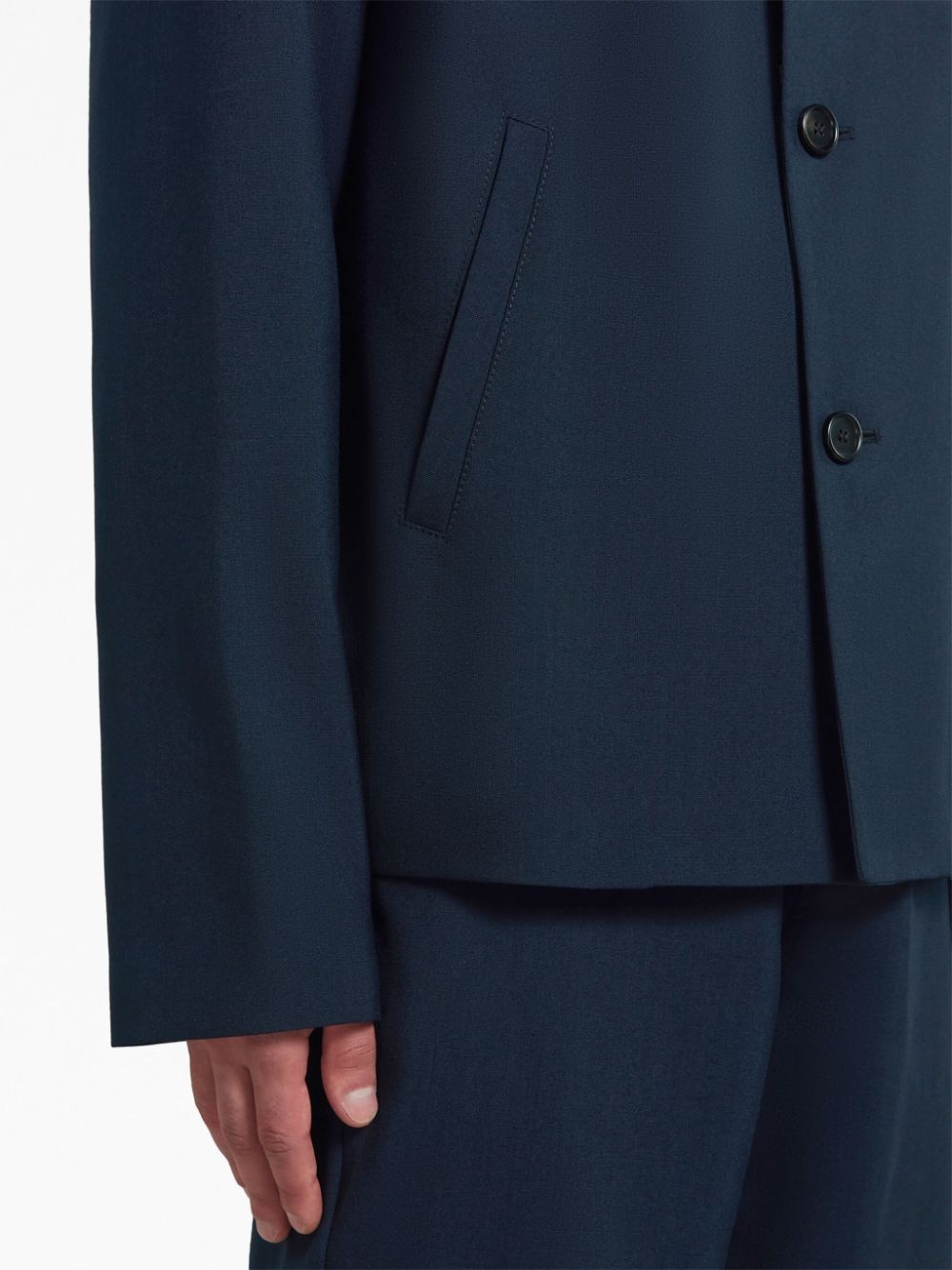 contrast-stitch wool blazer - 6