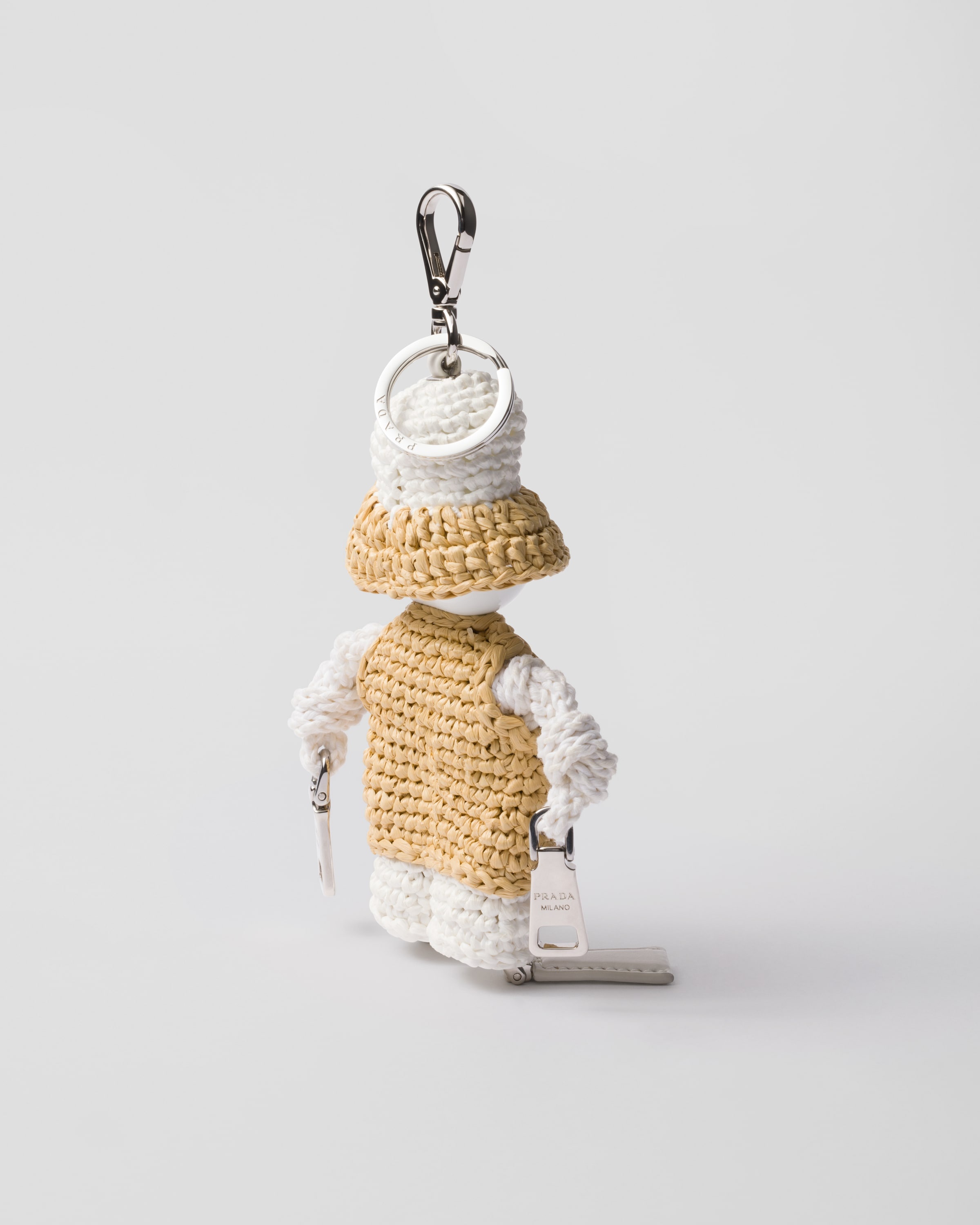 Soft Robot raffia-effect bag pendant - 3