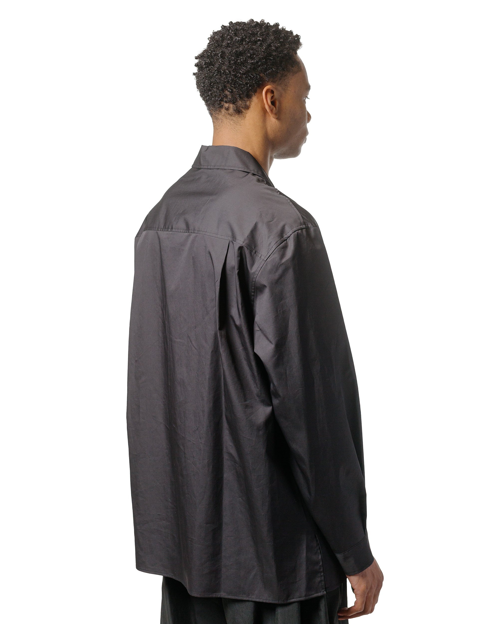 Open Collar Shirts Black - 3
