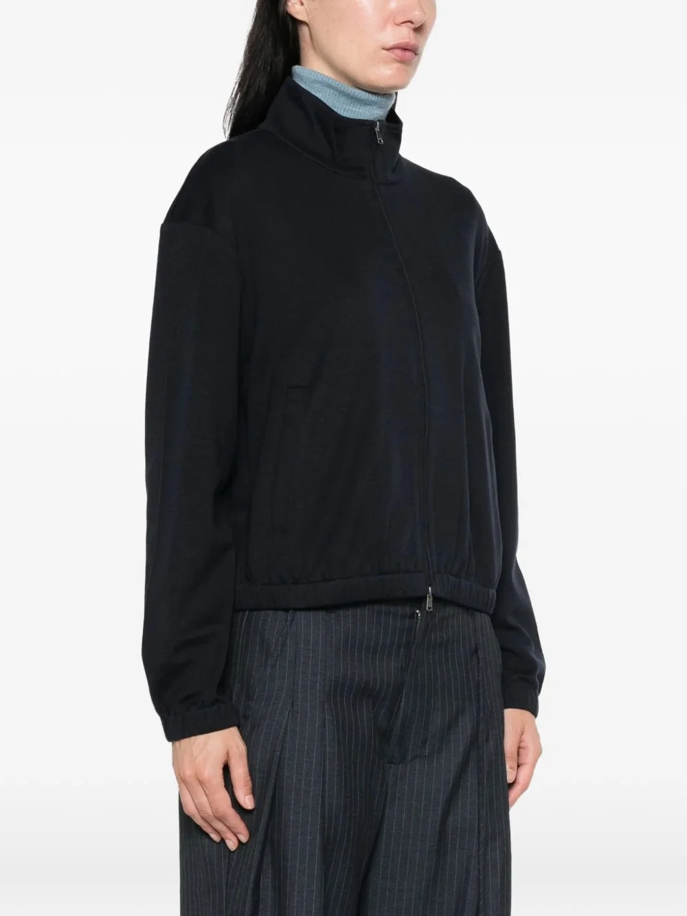 high-neck zip-up bomber jacket - 1