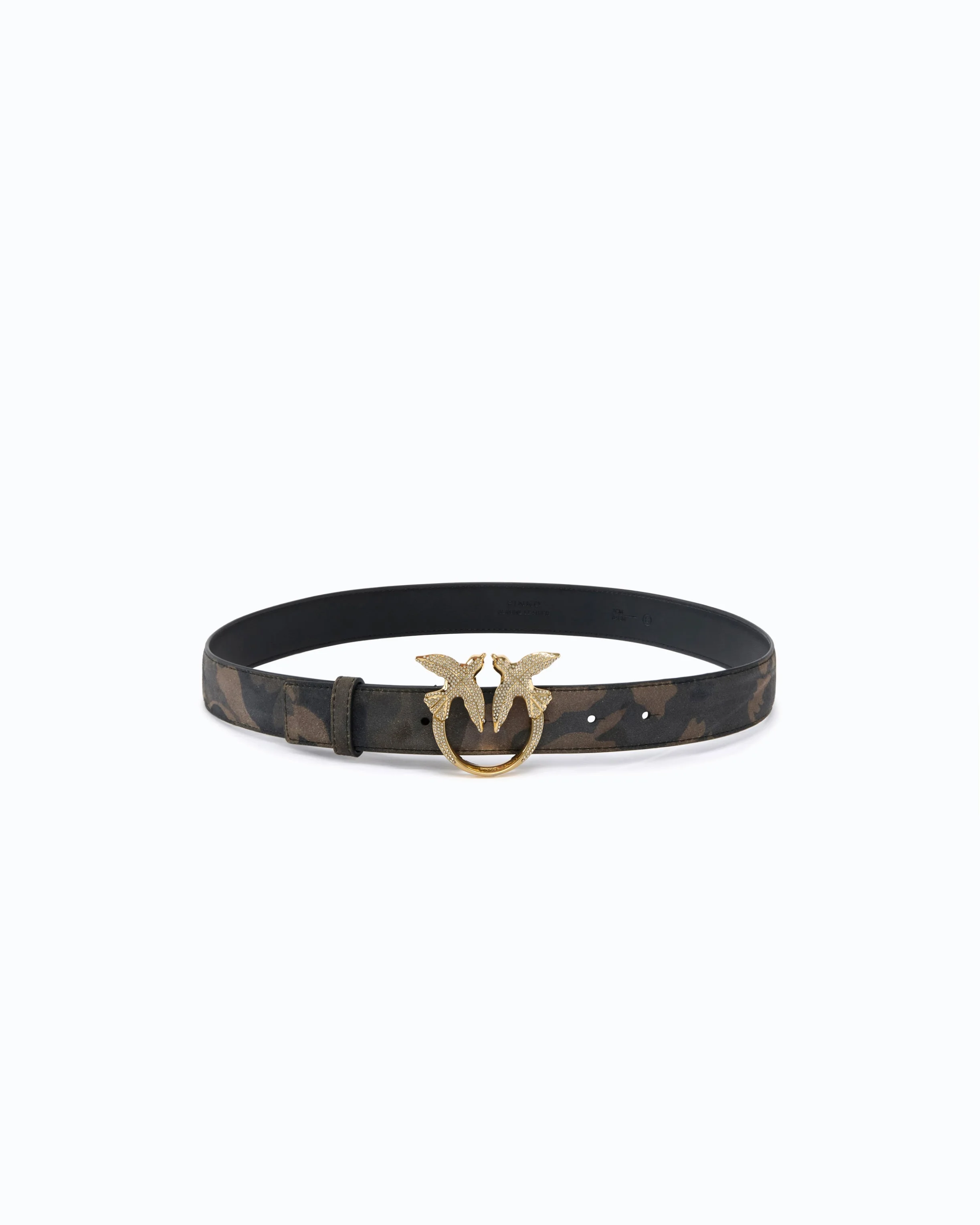 CAMOUFLAGE BELT WITH LOVE BIRDS JEWEL BUCKLE, 3 CM - 1