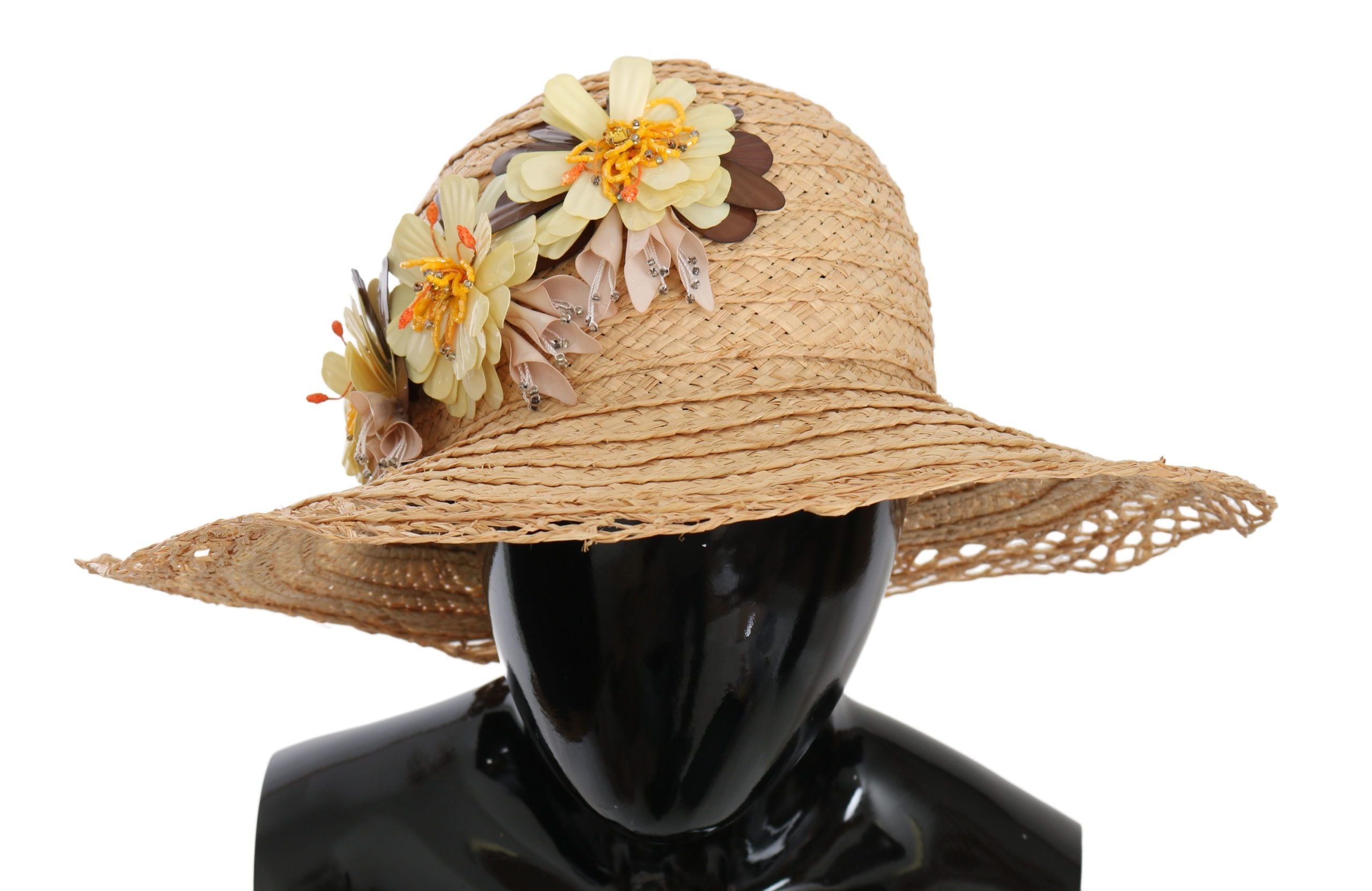 Dolce & Gabbana Elegant Beige Floral Bucket Hat display picture 2