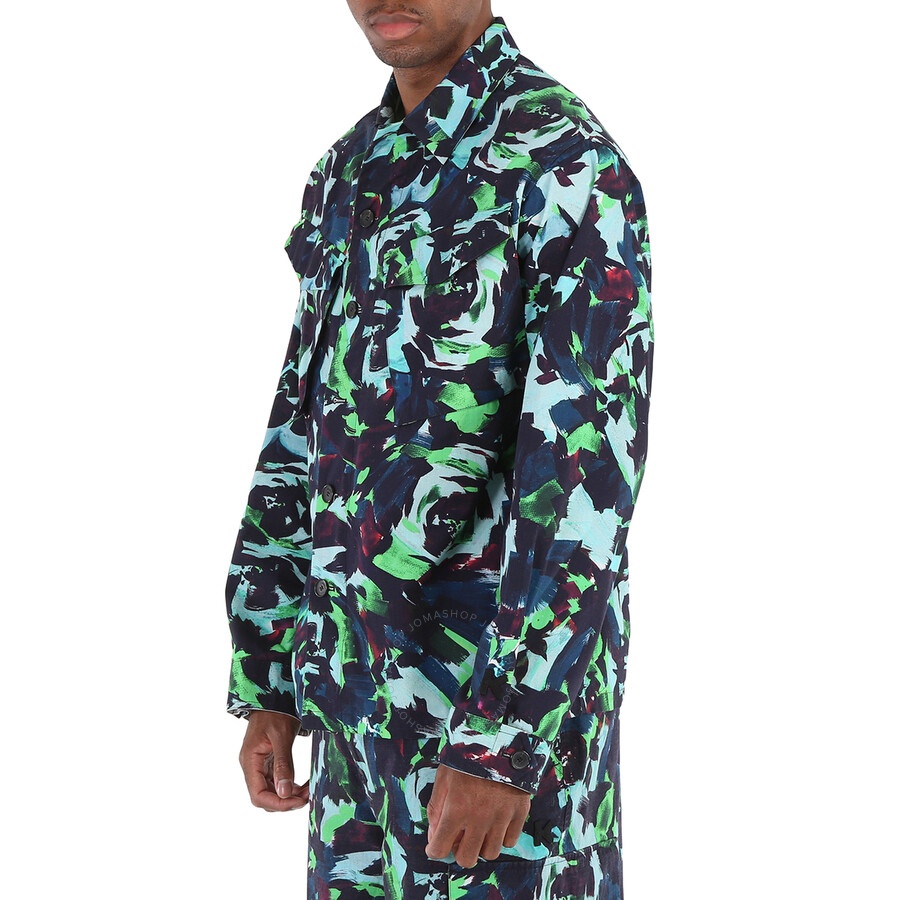 Kenzo Men's Grass Green Allover Flower Print Shirt - 4
