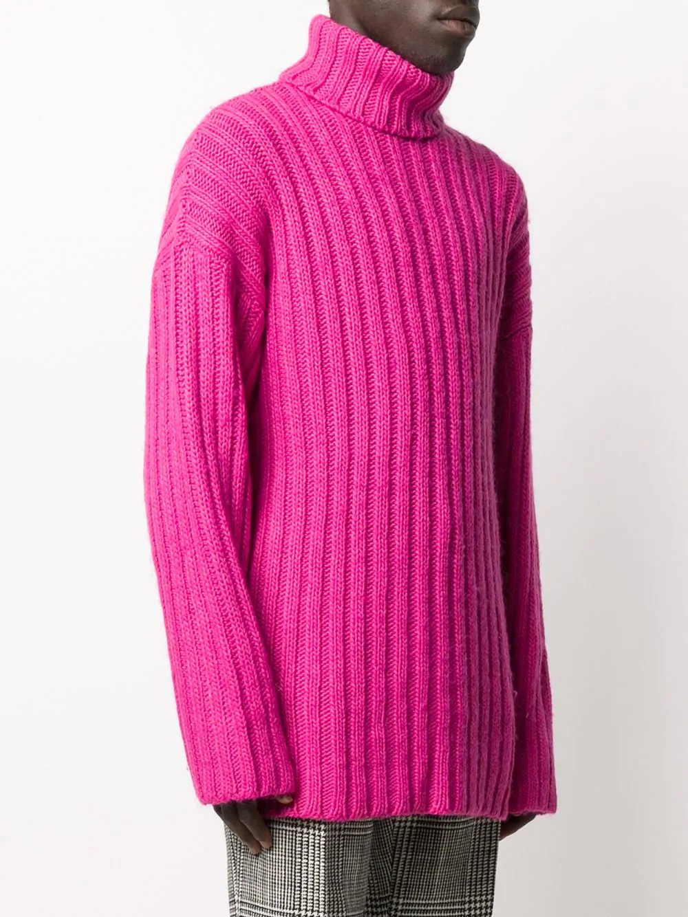 large rib turtleneck jumper - 3