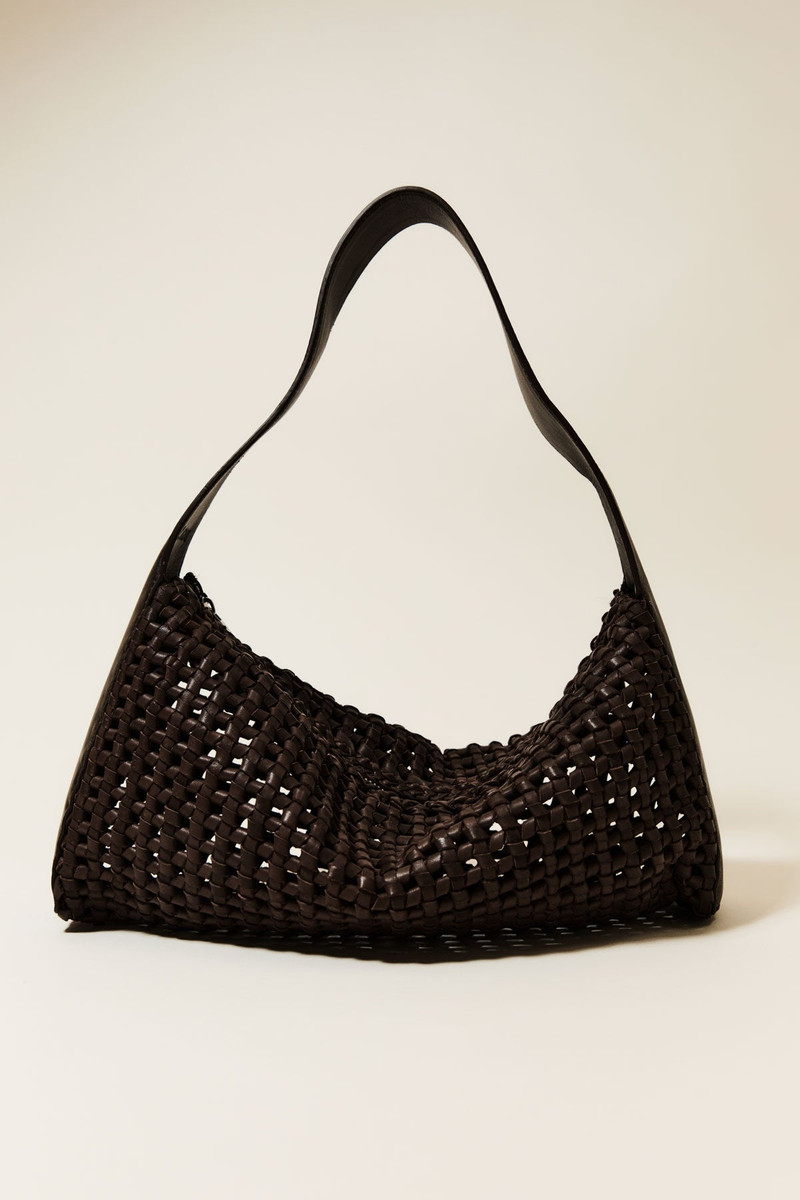ST. AGNI Macrame Mesh Bag - Chocolate outlook
