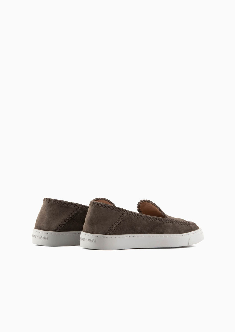 GIORGIO ARMANI Galleria 3 Suede slip-ons outlook