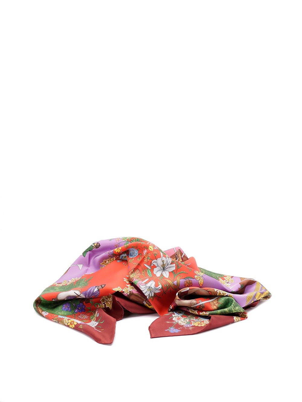 Allover Floral Print Silk Carré - 1