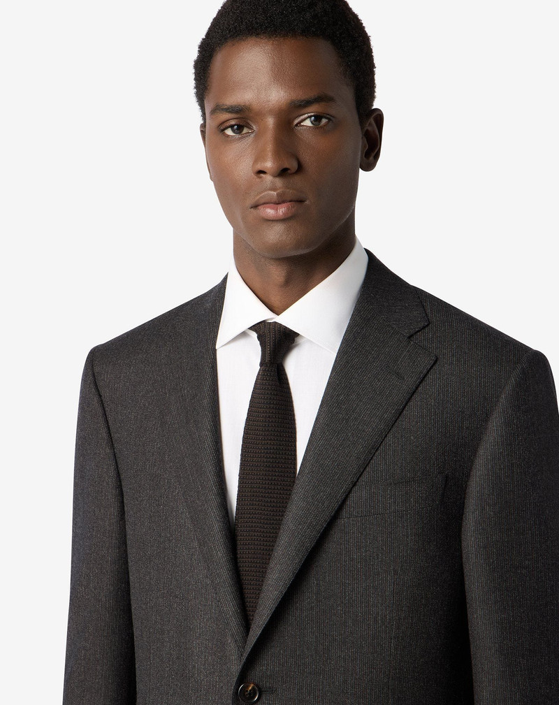CORNELIANI Brown and black knit tie outlook