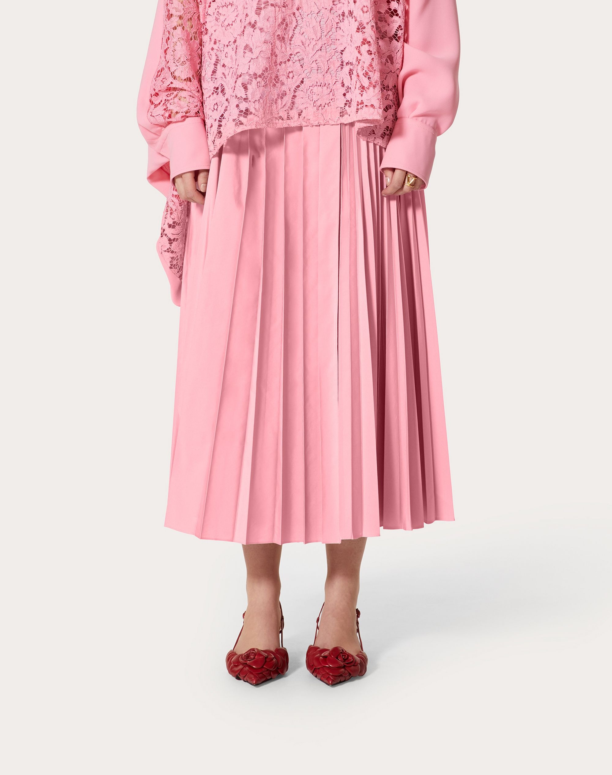 MICRO FAILLE PLEATED SKIRT - 3