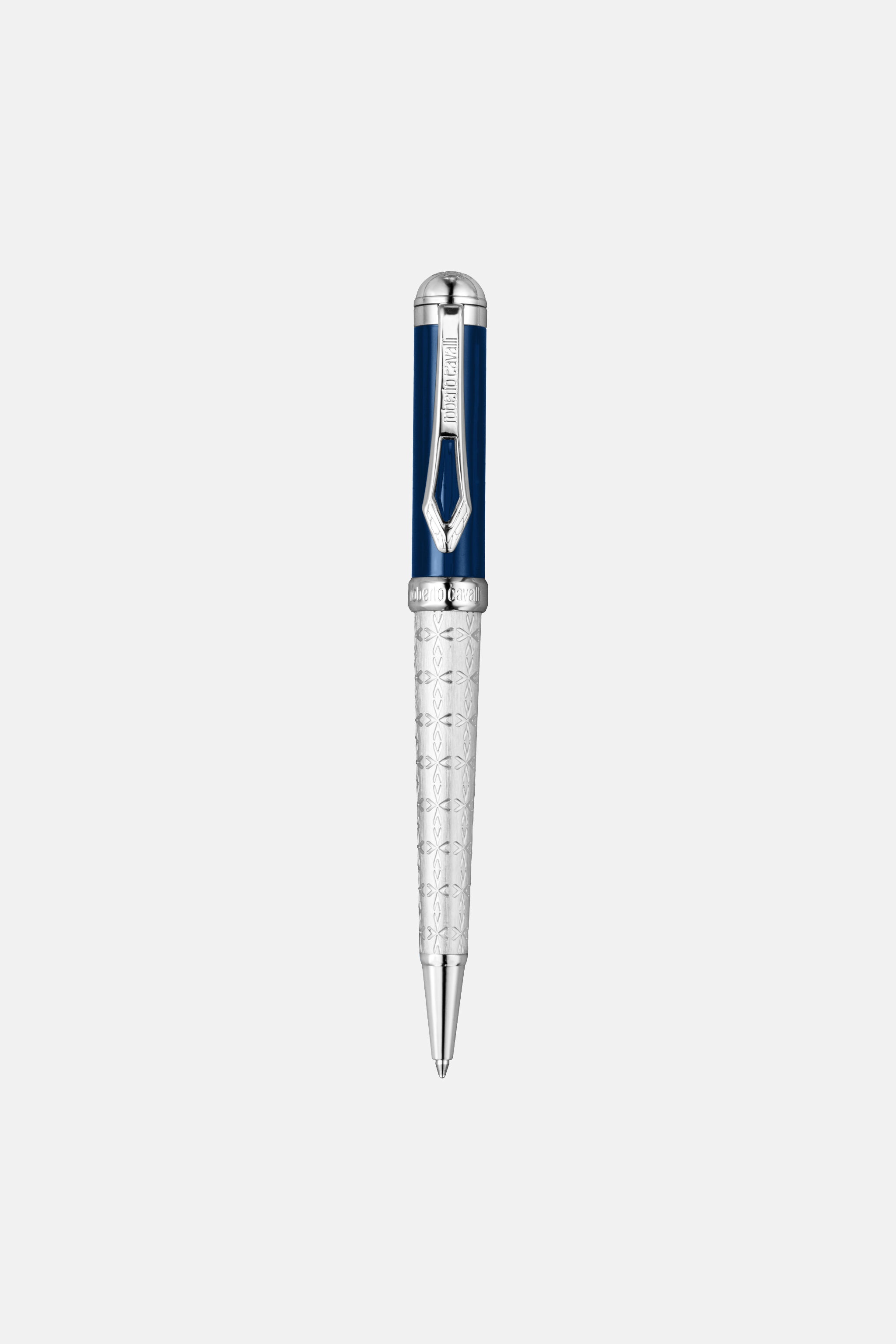 Roberto Cavalli Ballpoint Pen, Silver Color & Blue Lacquer - 1