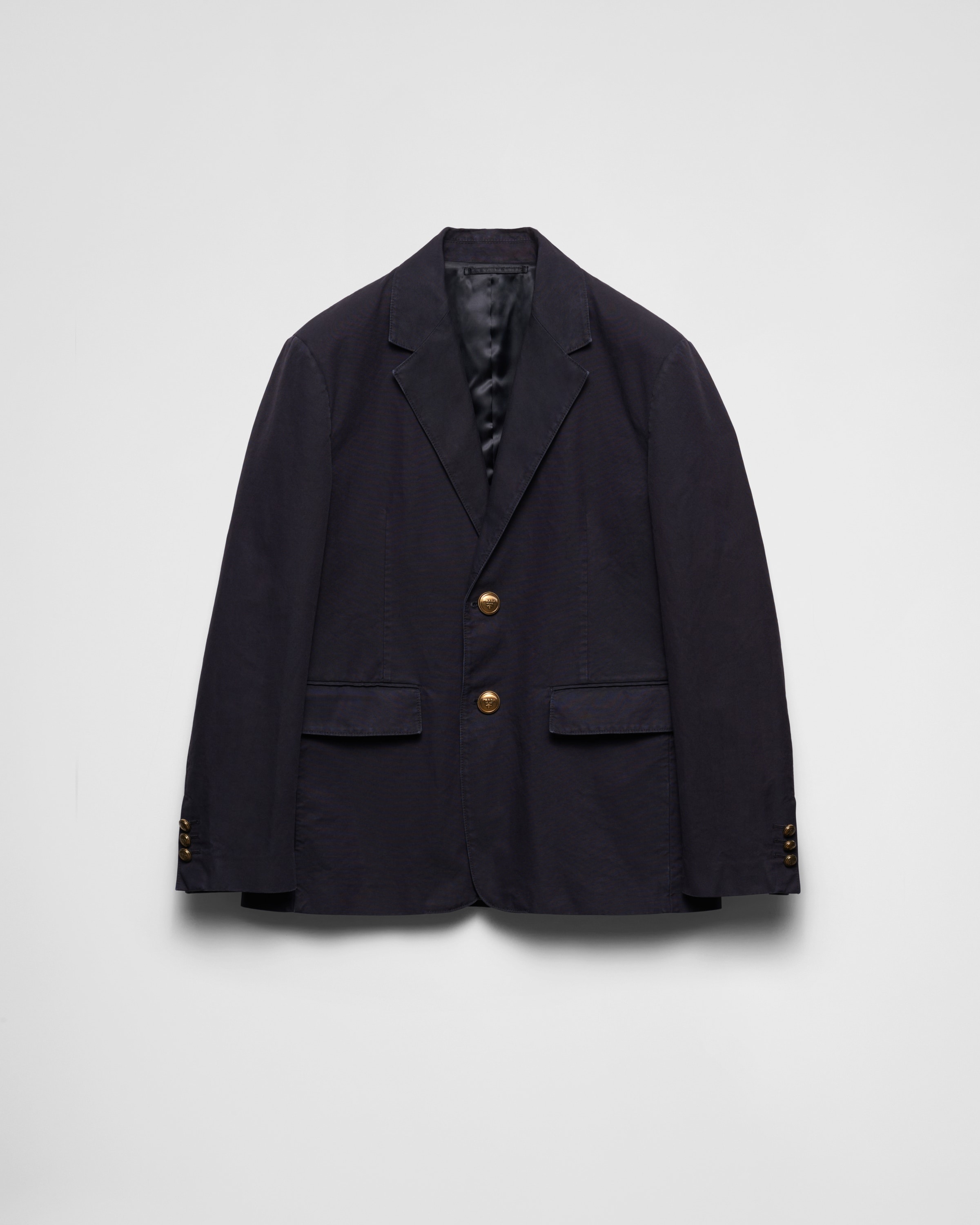 Technical cotton single-breasted jacket - 1