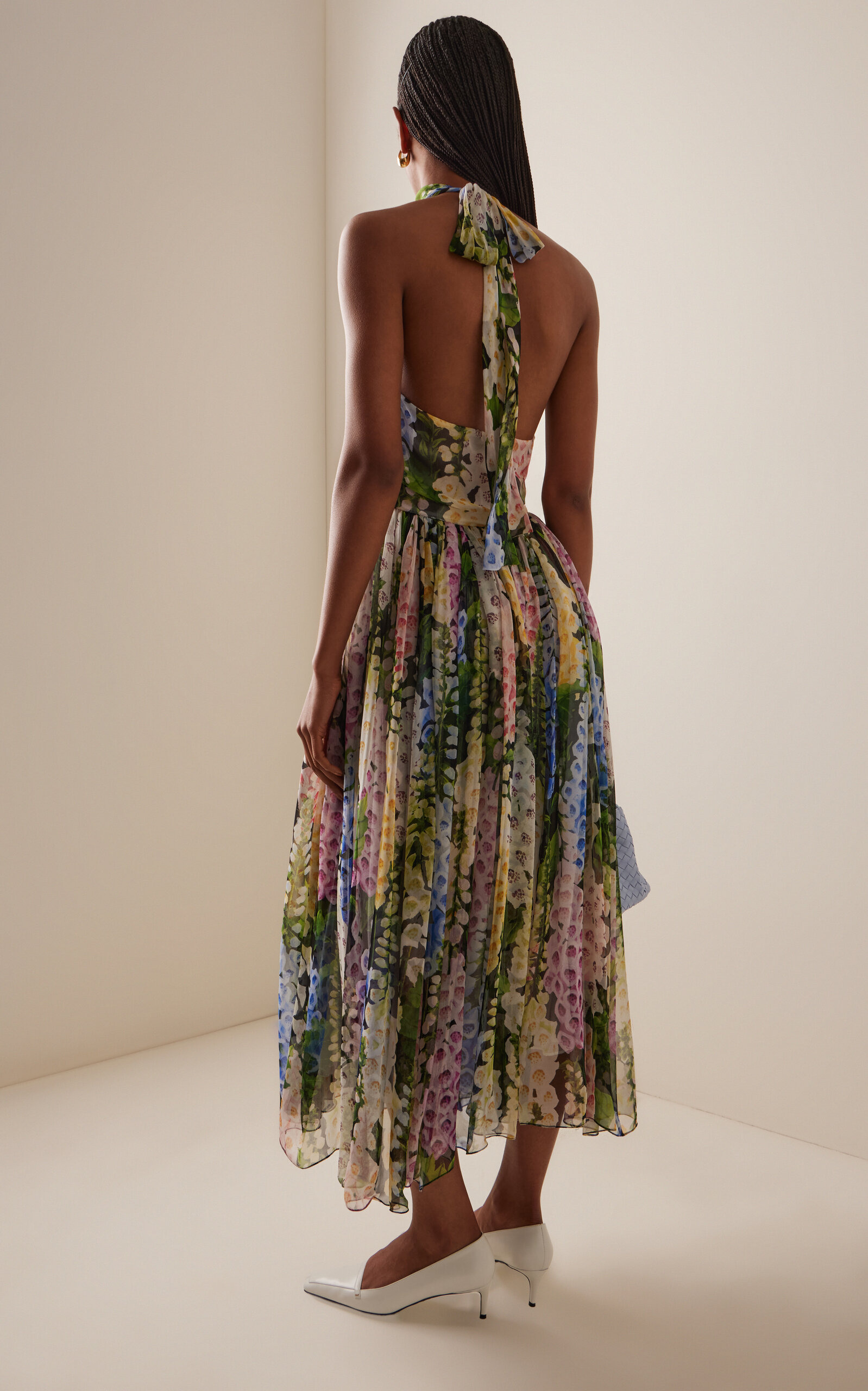 Foxglove-Printed Cotton-Poplin Halter Midi Dress multi - 4