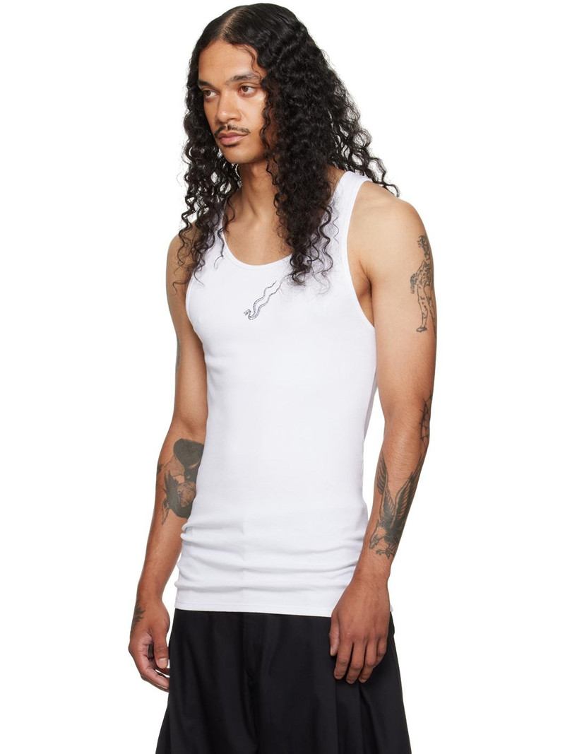 LU'U DAN White Logo Embroidered Tank Top outlook