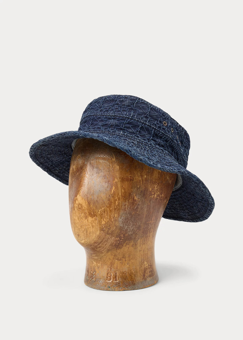 Indigo Jacquard Bucket Hat 1