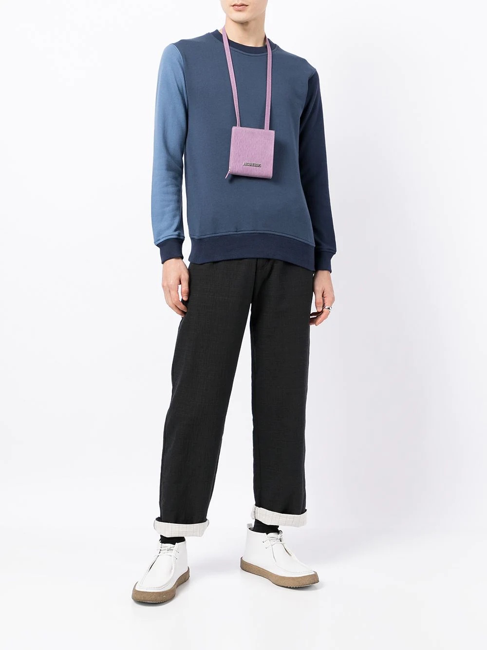 colour-block cotton sweatshirt - 2