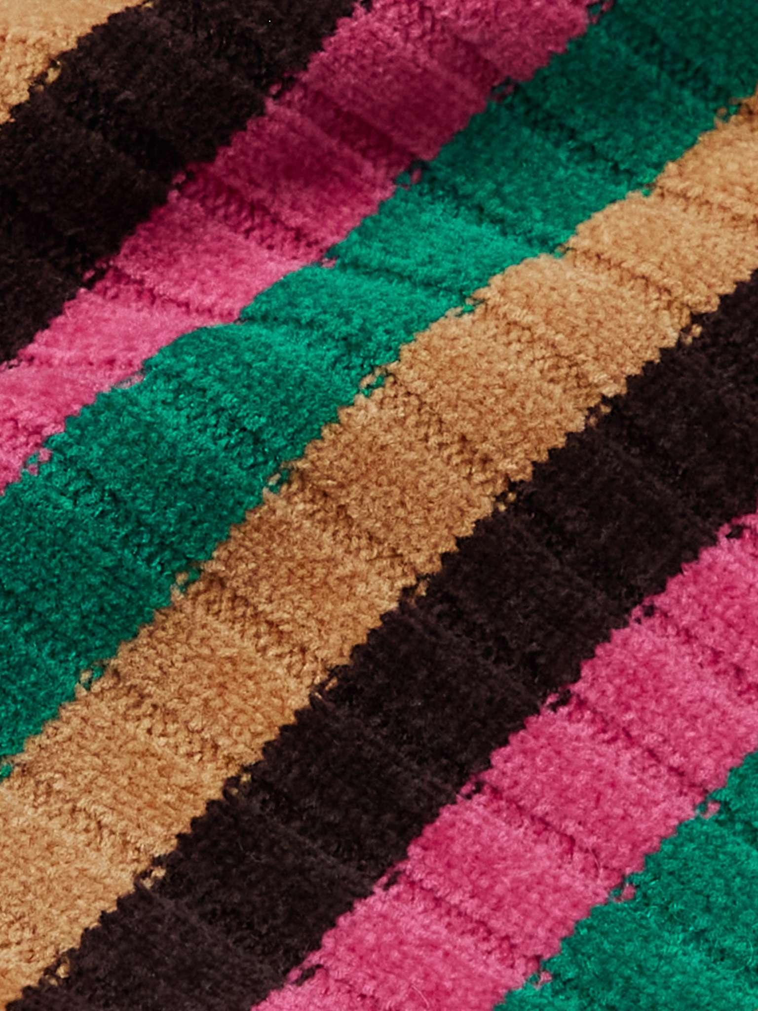 Striped Ribbed Wool-Blend Chenille Sweater - 3