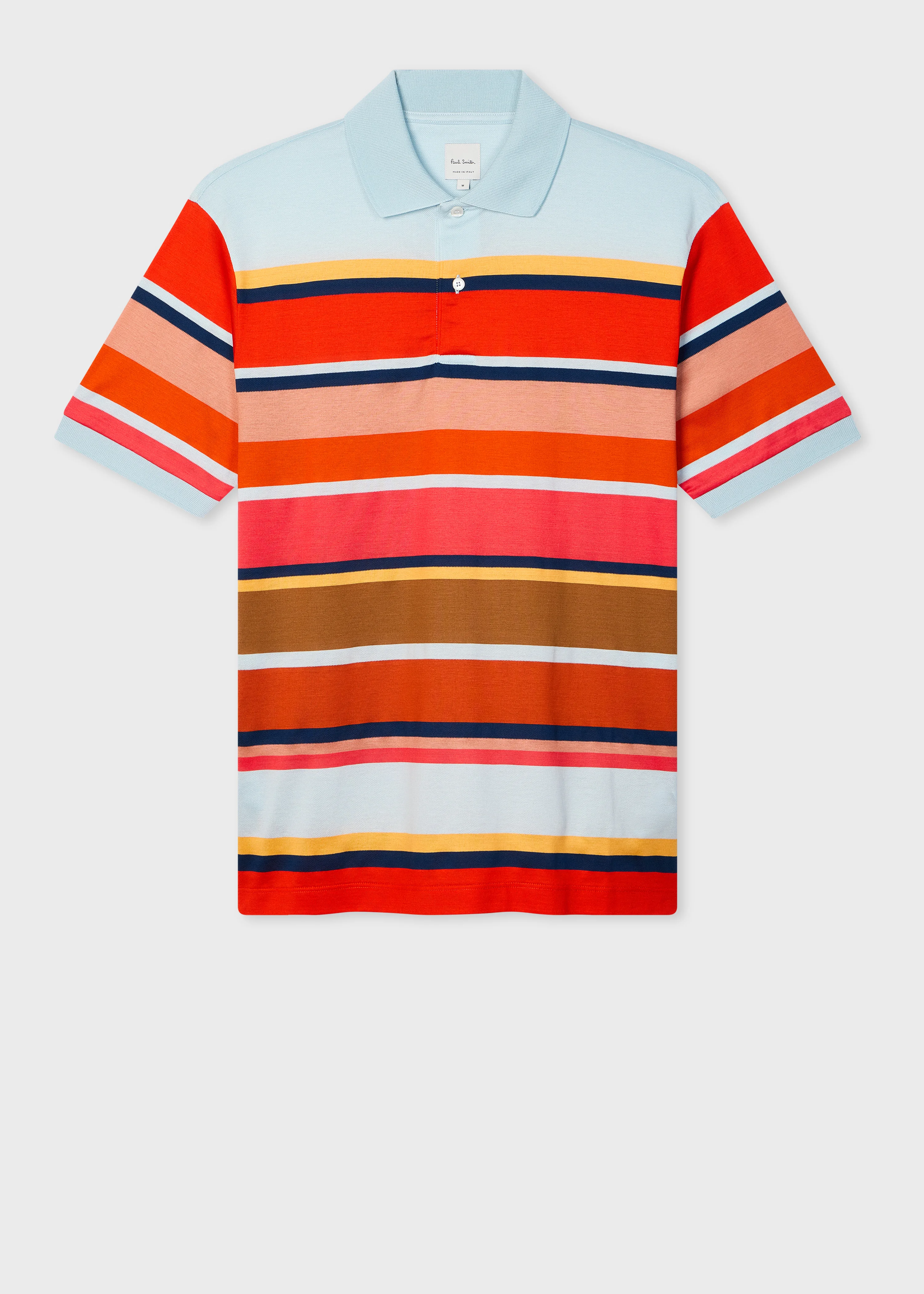 Bold Stripe Cotton Polo Shirt - 1