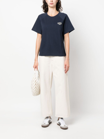 A.P.C. logo-embroidered cotton T-shirt outlook