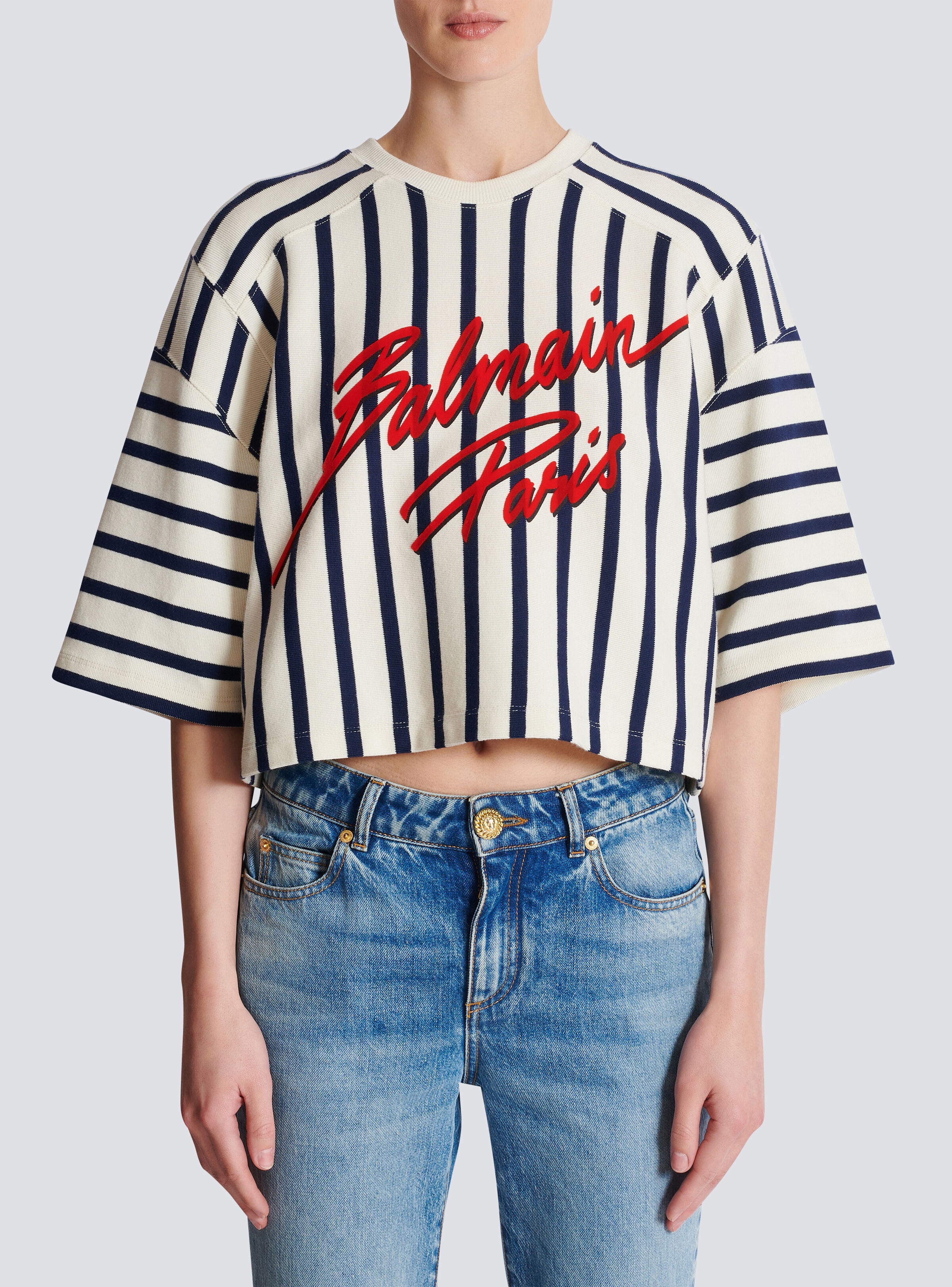 Striped Balmain Baseball top - 5