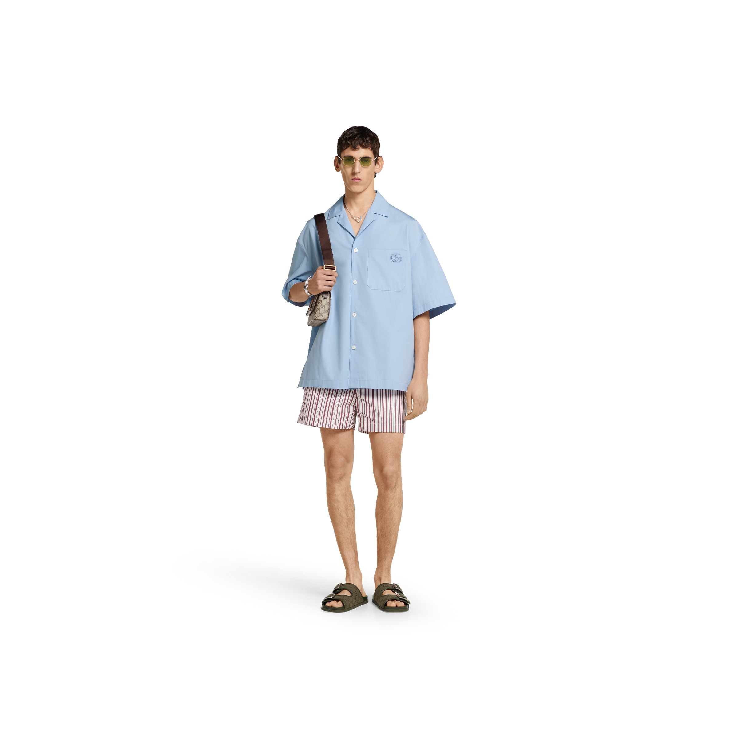Cotton poplin shirt with embroidery - 2