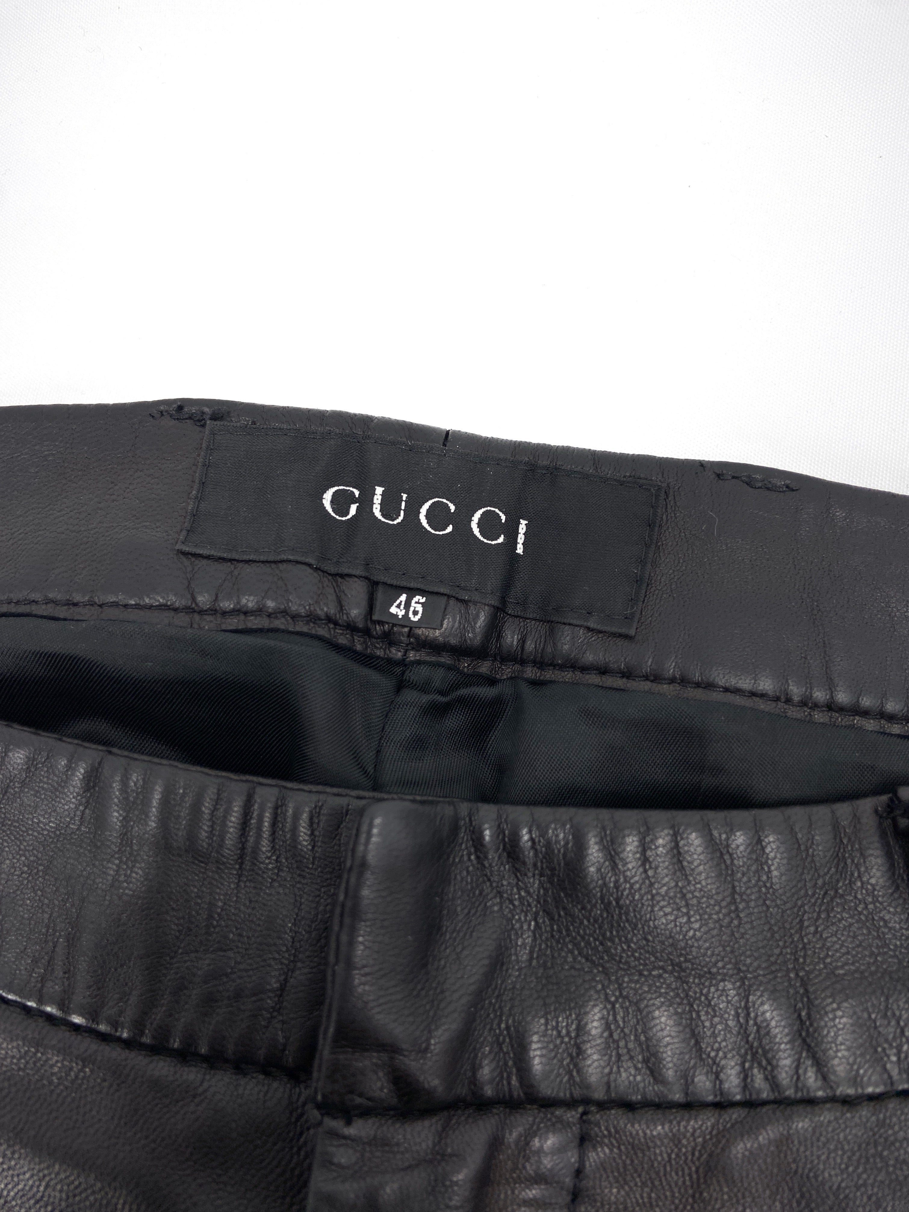 Gucci Tom Ford Men’s Lambskin Leather Trousers Pants 46 - 12