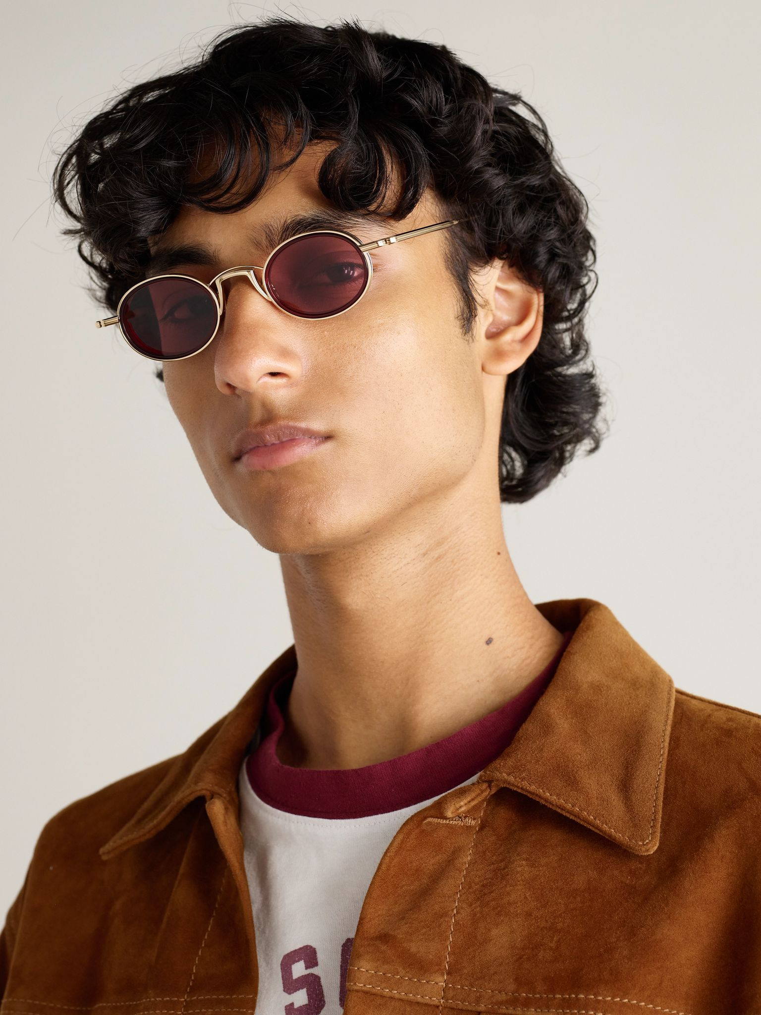 Varda Oval-Frame Gold-Tone and Acetate Sunglasses Brown - 2