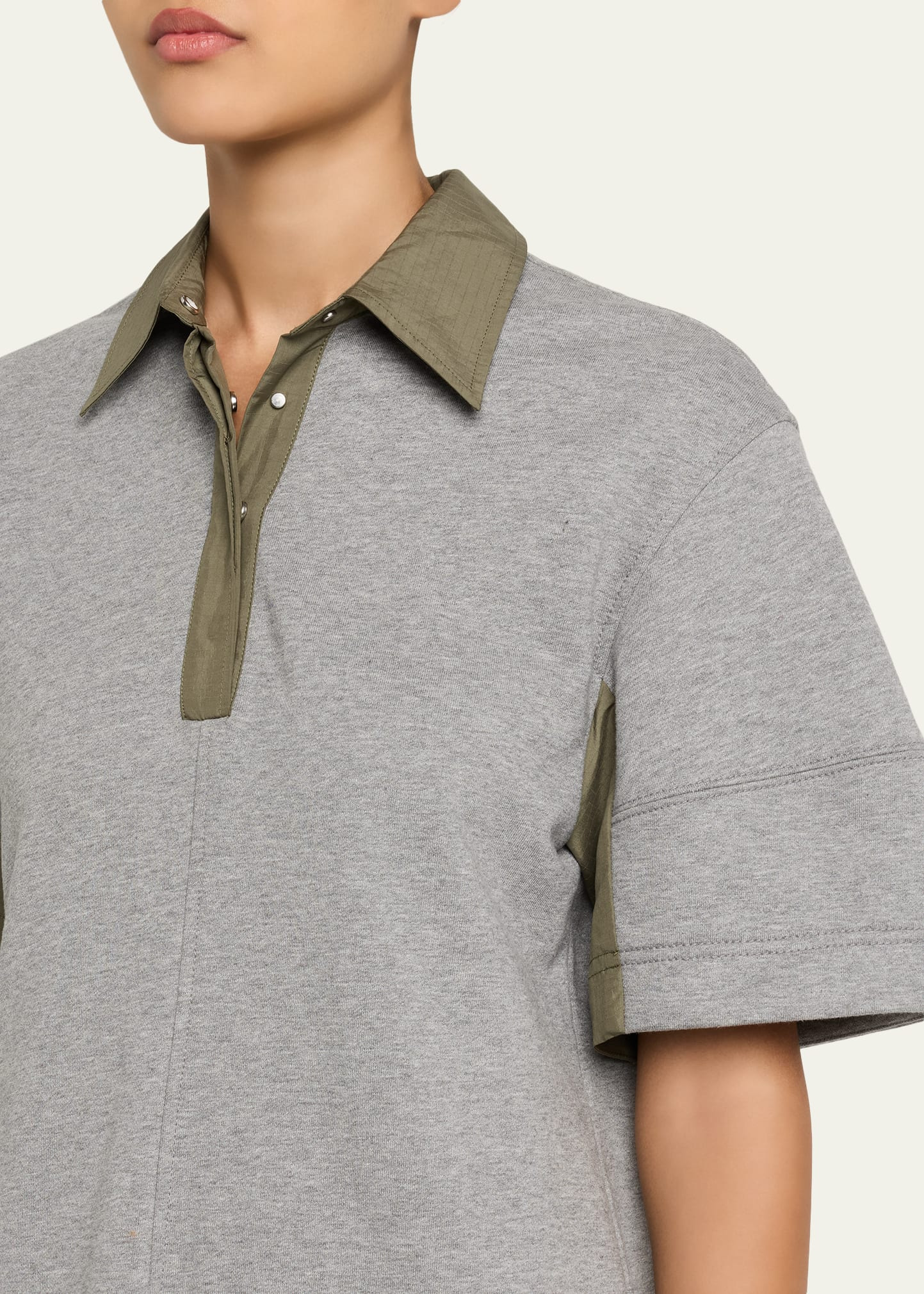 Short-Sleeve Combo Polo Dress - 5