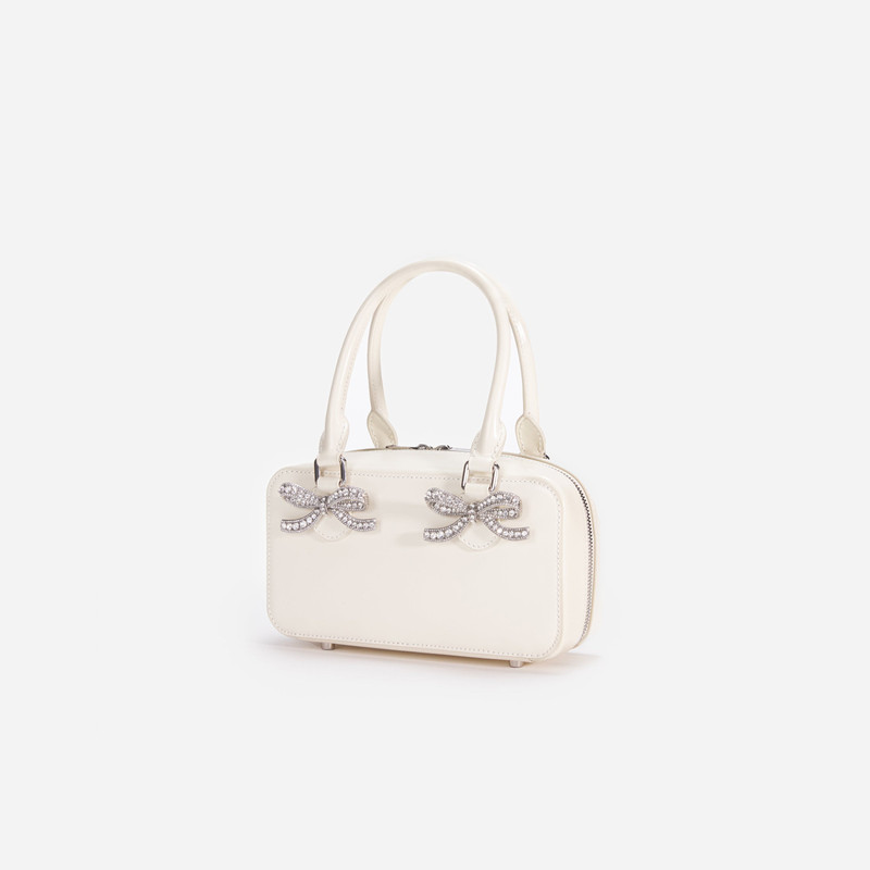 Cream Leather Mini Tote Bag 2