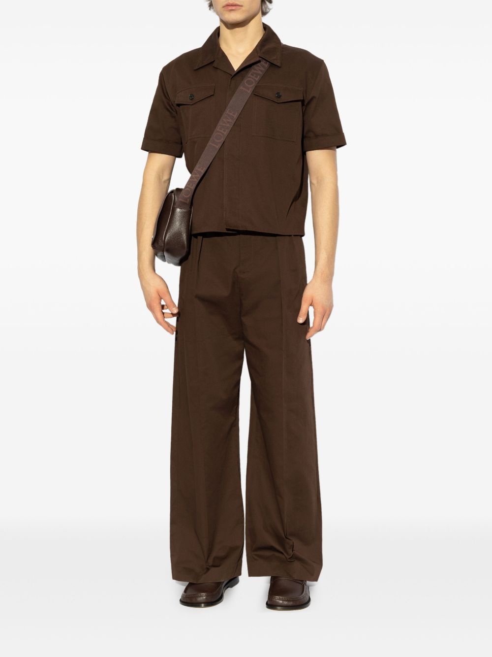 cotton wide-leg trousers - 2