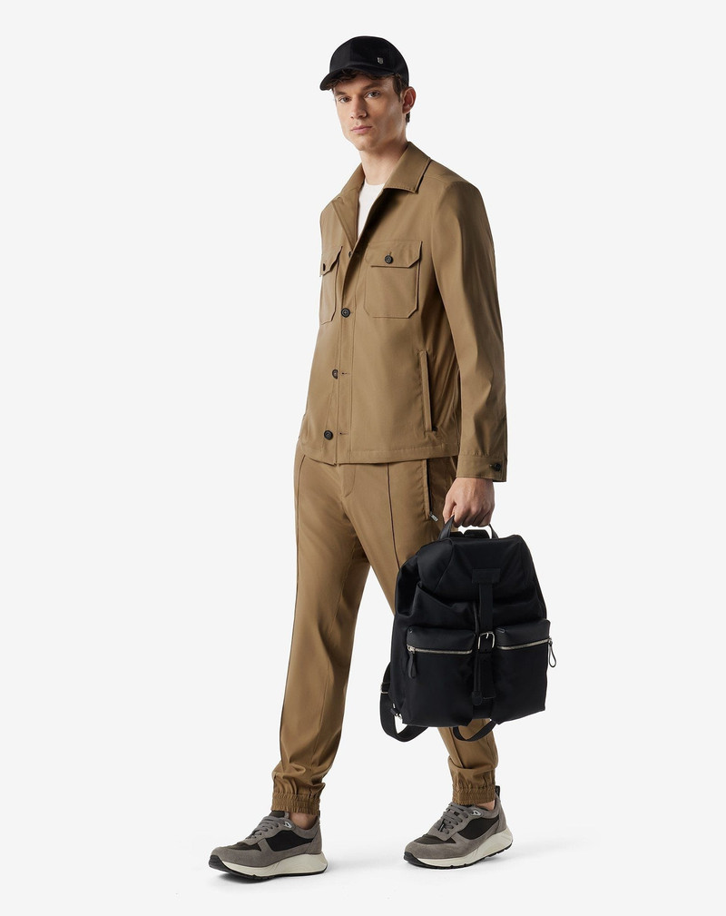 CORNELIANI Beige technical wool overshirt outlook