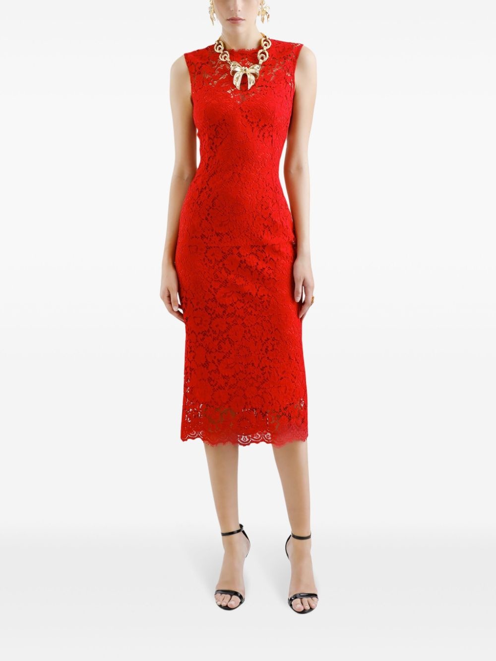floral-lace midi dress - 2