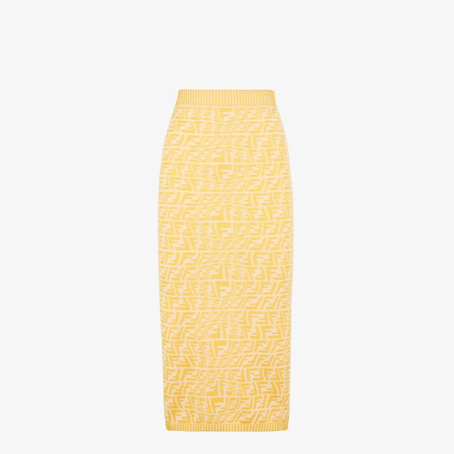 Yellow viscose skirt - 1